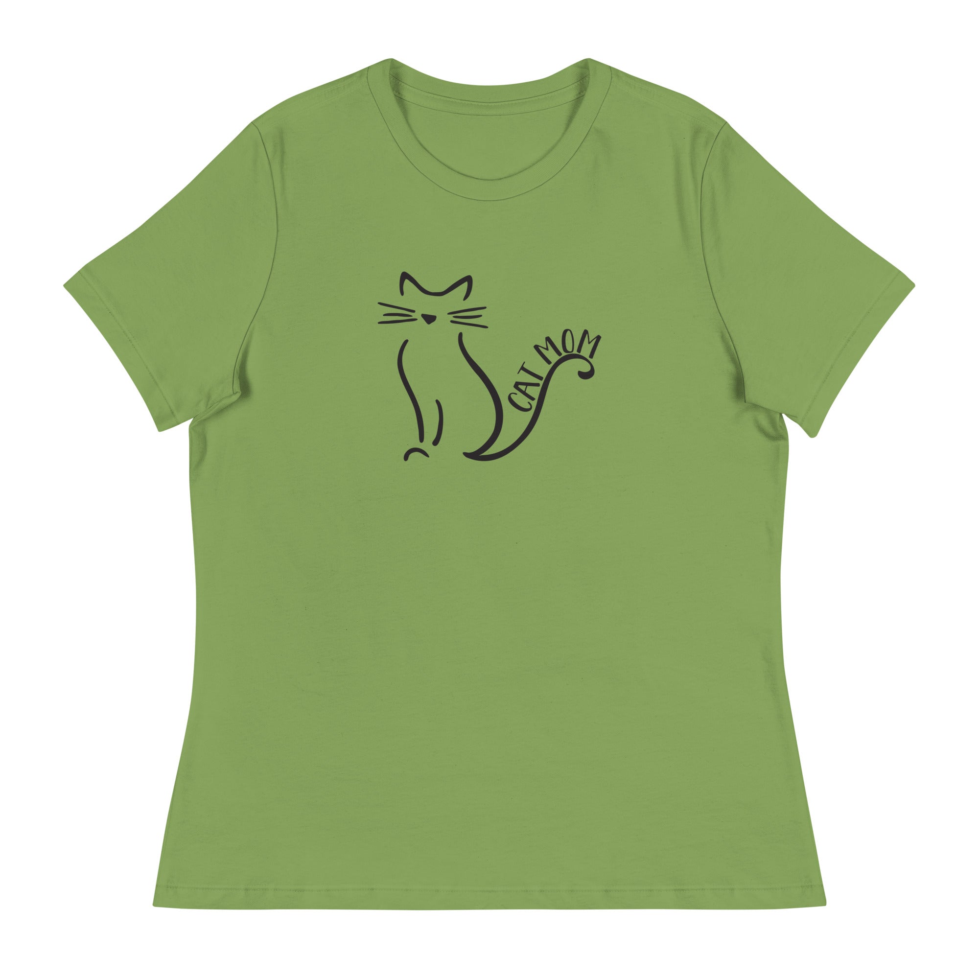 Cat Mom Outlined Women's Relaxed T-Shirt、mySite、camillekostekn