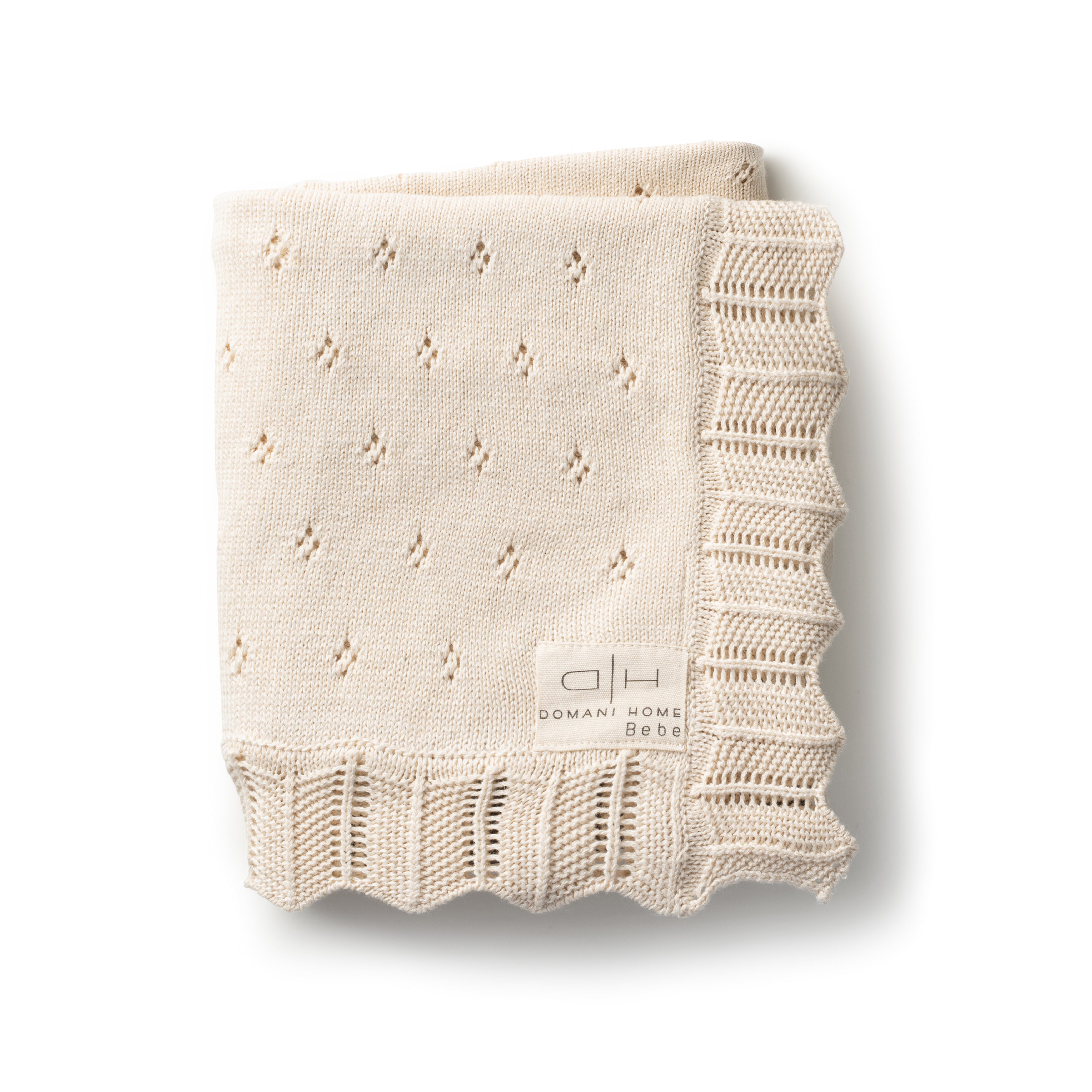  DH Scalloped Pointelle Blanket Natural、mySite、elrpsem3k