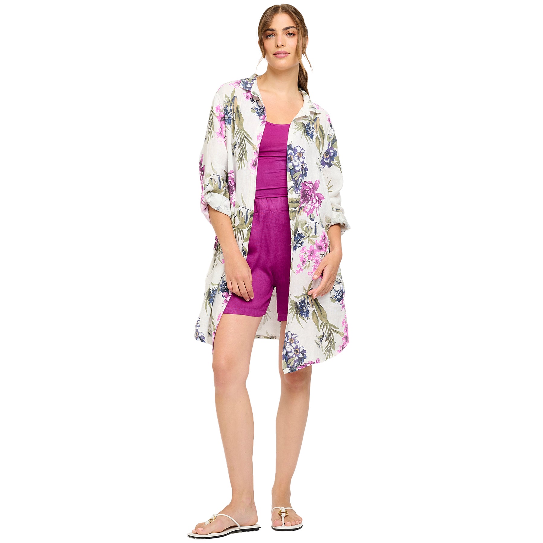  Pistache Printed Linen Button Up Short Dress、mySite、justintrudeaud