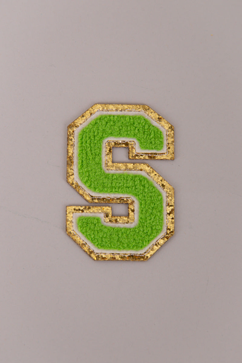 Chenille Adhesive Patch Letters - Green 5.5cm、mySite、hinf8tx79