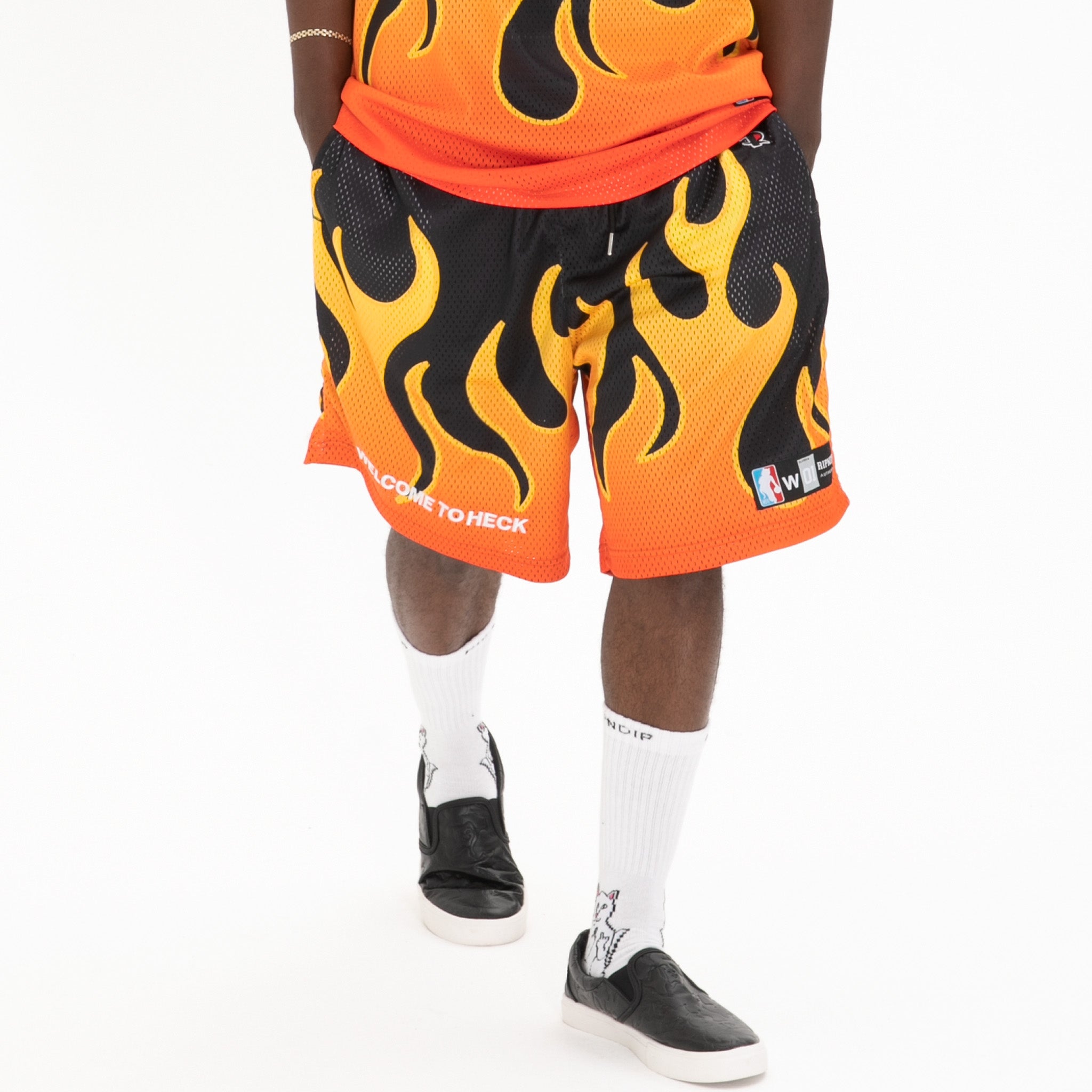  Welcome To Heck Basketball Shorts (Black)、mySite、merchandisen