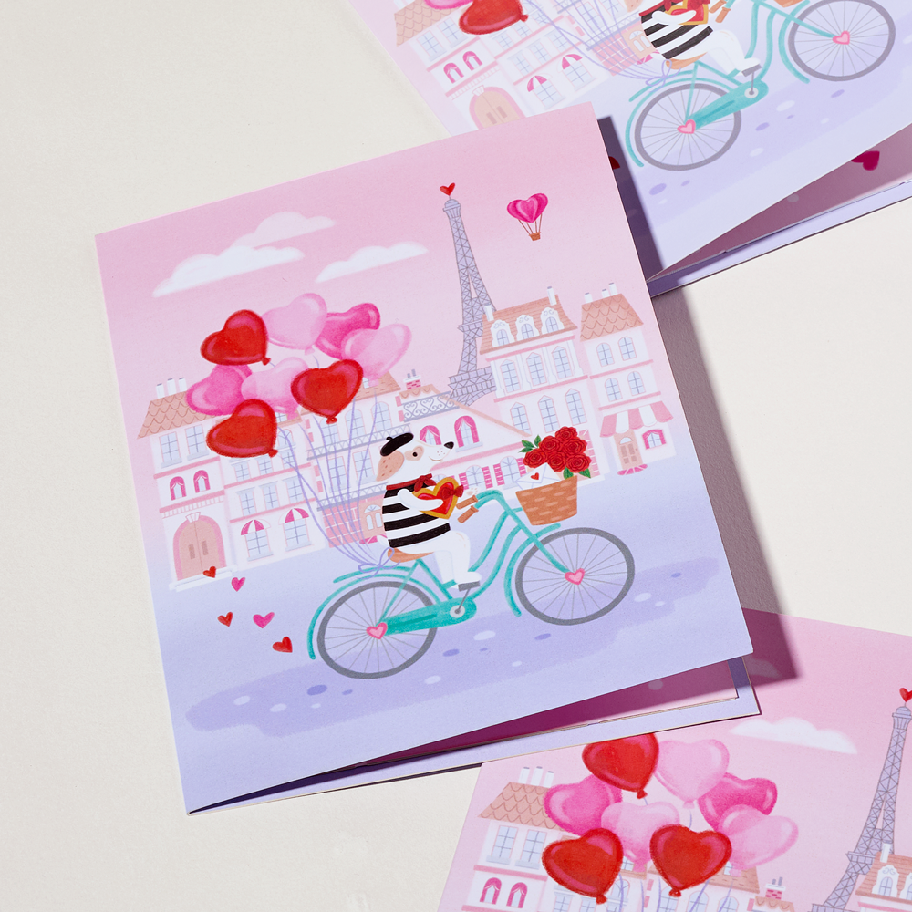 French Love Dog Plushpop Card、mySite、solidvoid