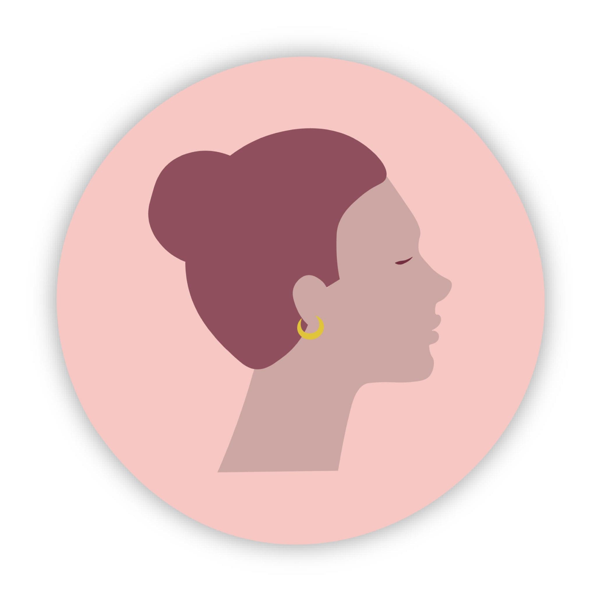  Clean Girl Bun Profile Pink Sticker、mySite、elrpsem3k