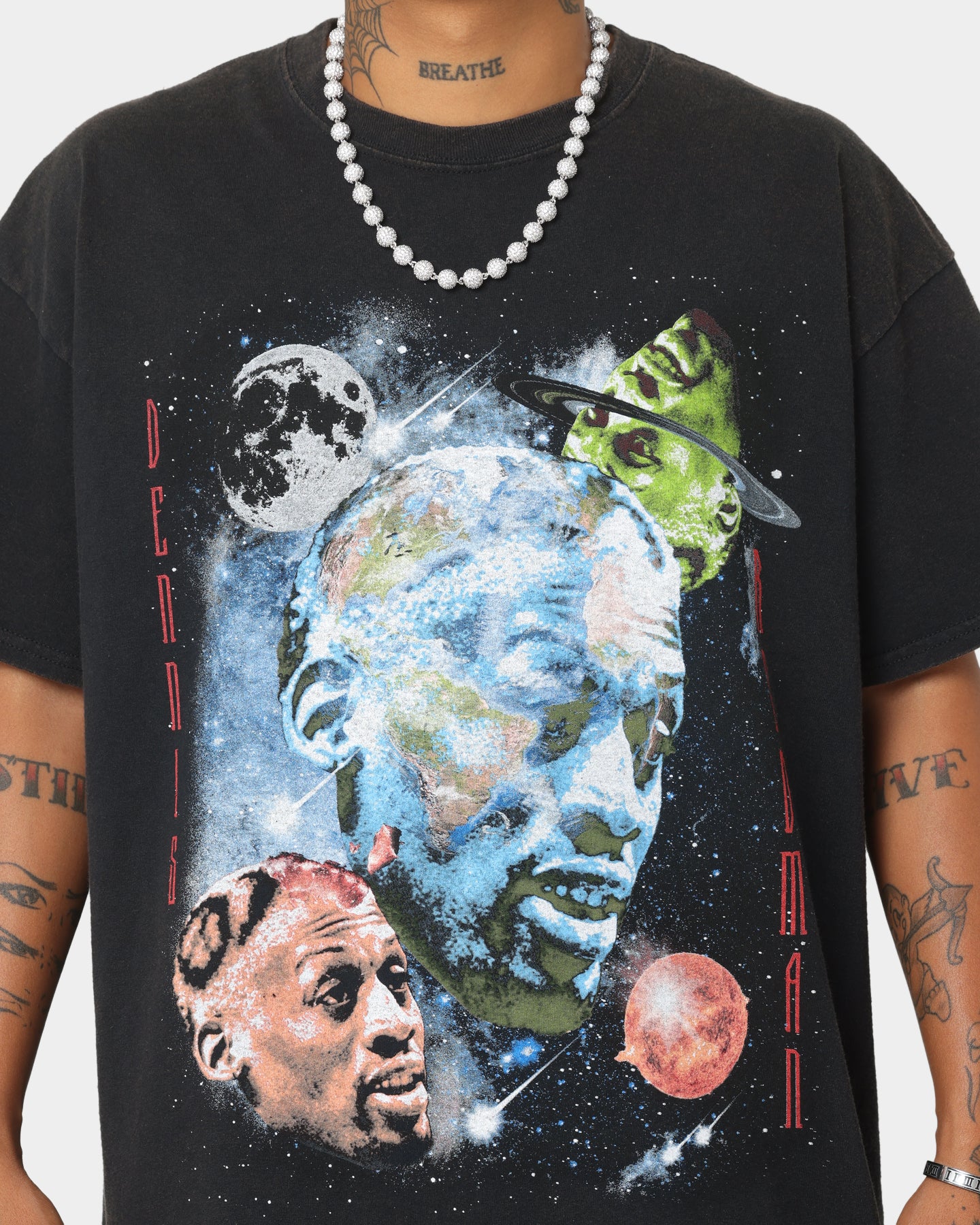 Rodman Brand Astro Head Vintage T-Shirt Black Wash、mySite、zt4zffjzw