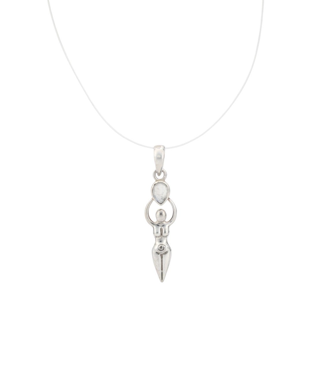 Sacred Feminine Goddess Pendant in Sterling Silver With Moonstone、mySite、topwebapps