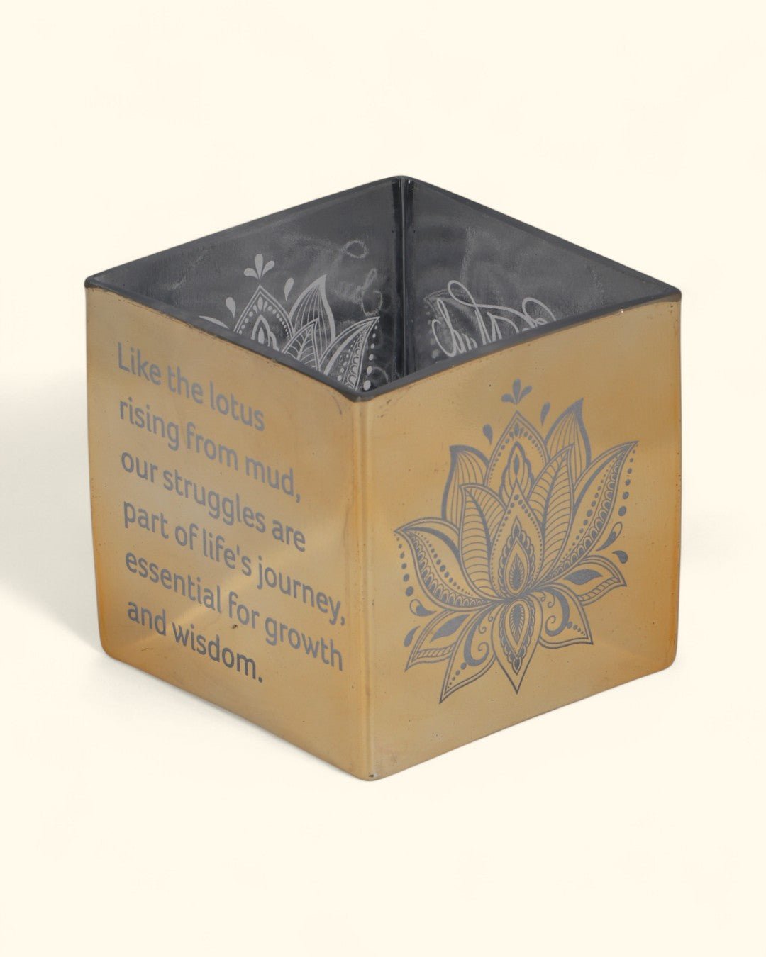 No Mud, No Lotus Glass Square Vase、mySite、topwebapps