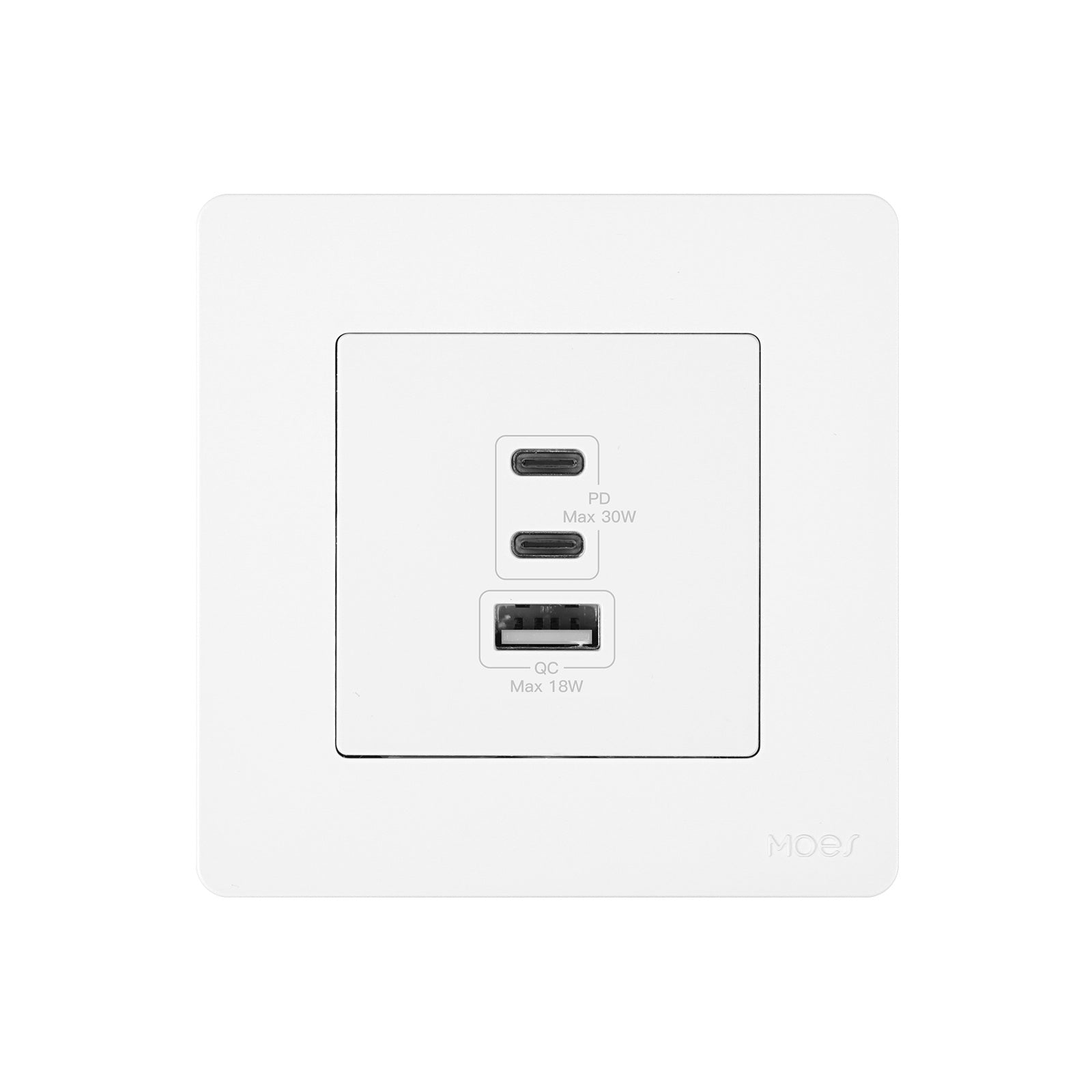 Star Ring 30W Fast Charging PD3.0 Wall Electrical Outlet Charger GaN Socket 3 Ports Type C USB A、mySite、fannypackpong