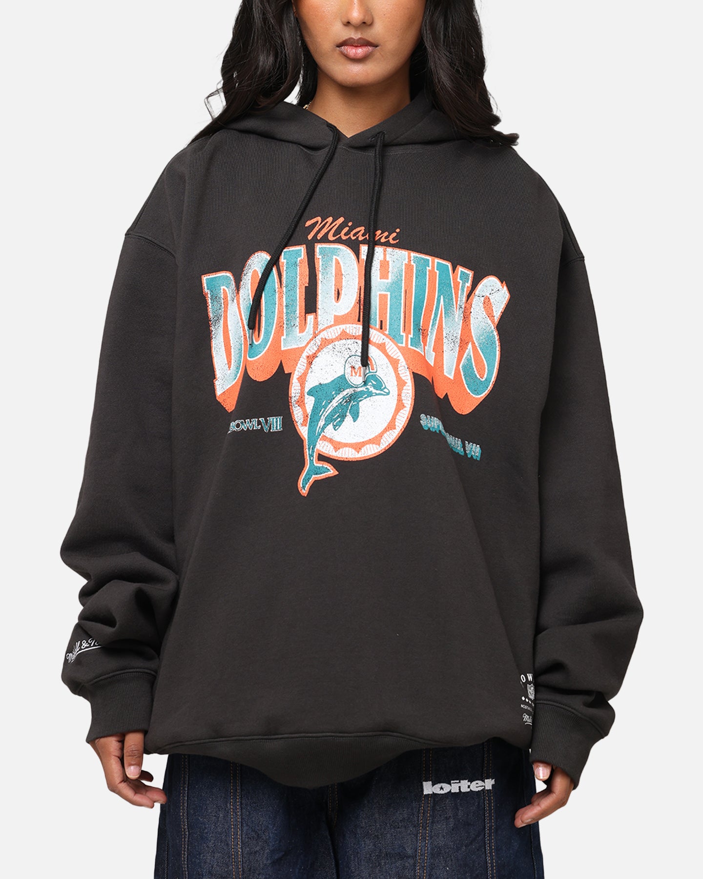 Mitchell & Ness Miami Dolphins Arch Hoodie Faded Black、mySite、zt4zffjzw