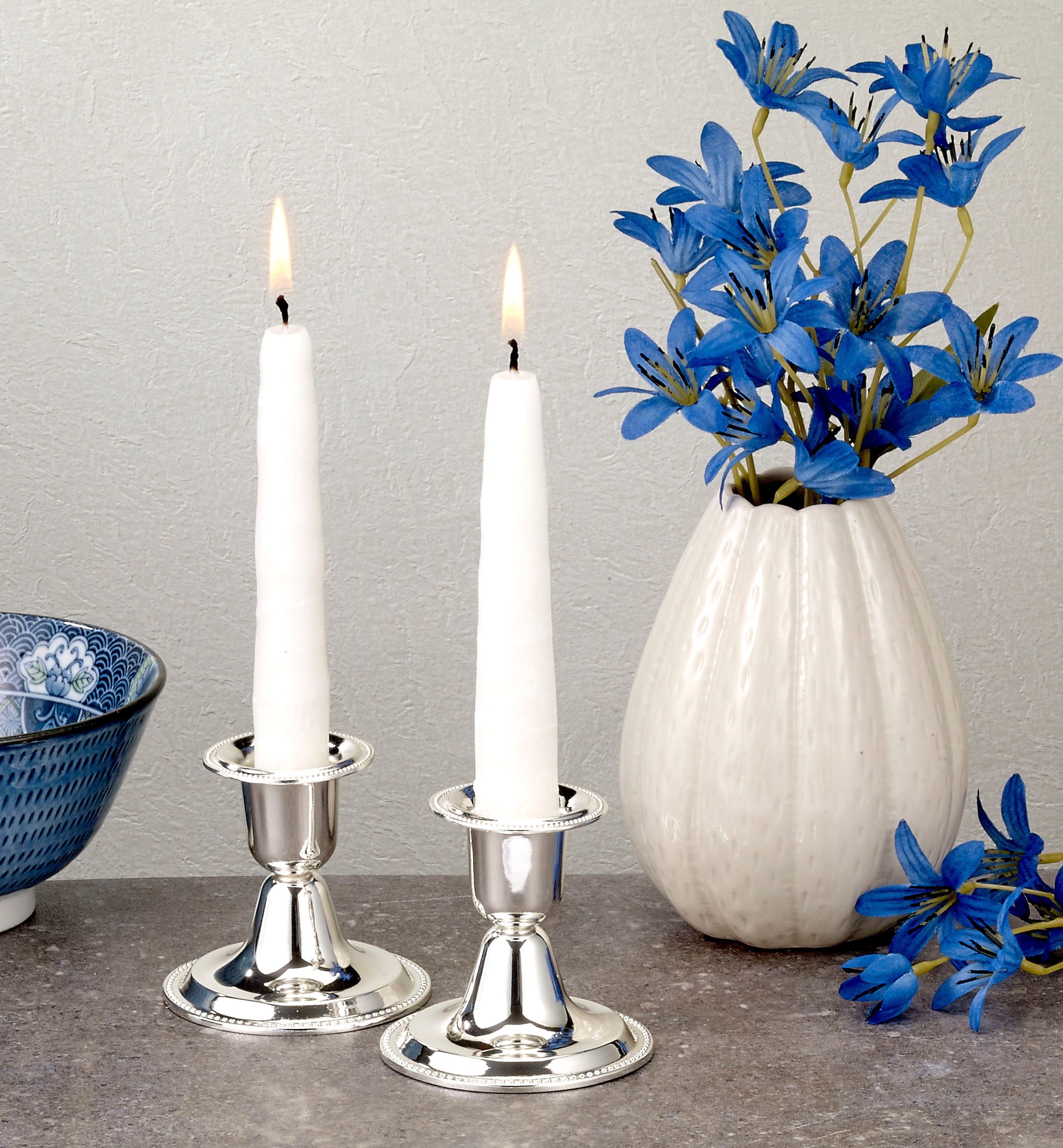 Premium White Frosted Shabbat Candles、mySite、topwebapps