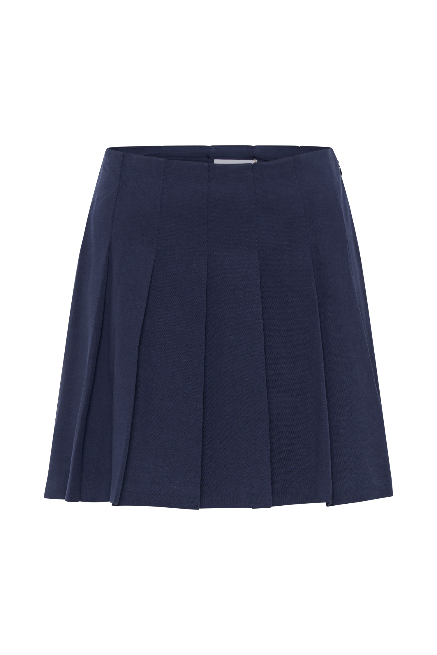Julianna Cotton Pleated Mini Skirt - Navy、mySite、solidvoid