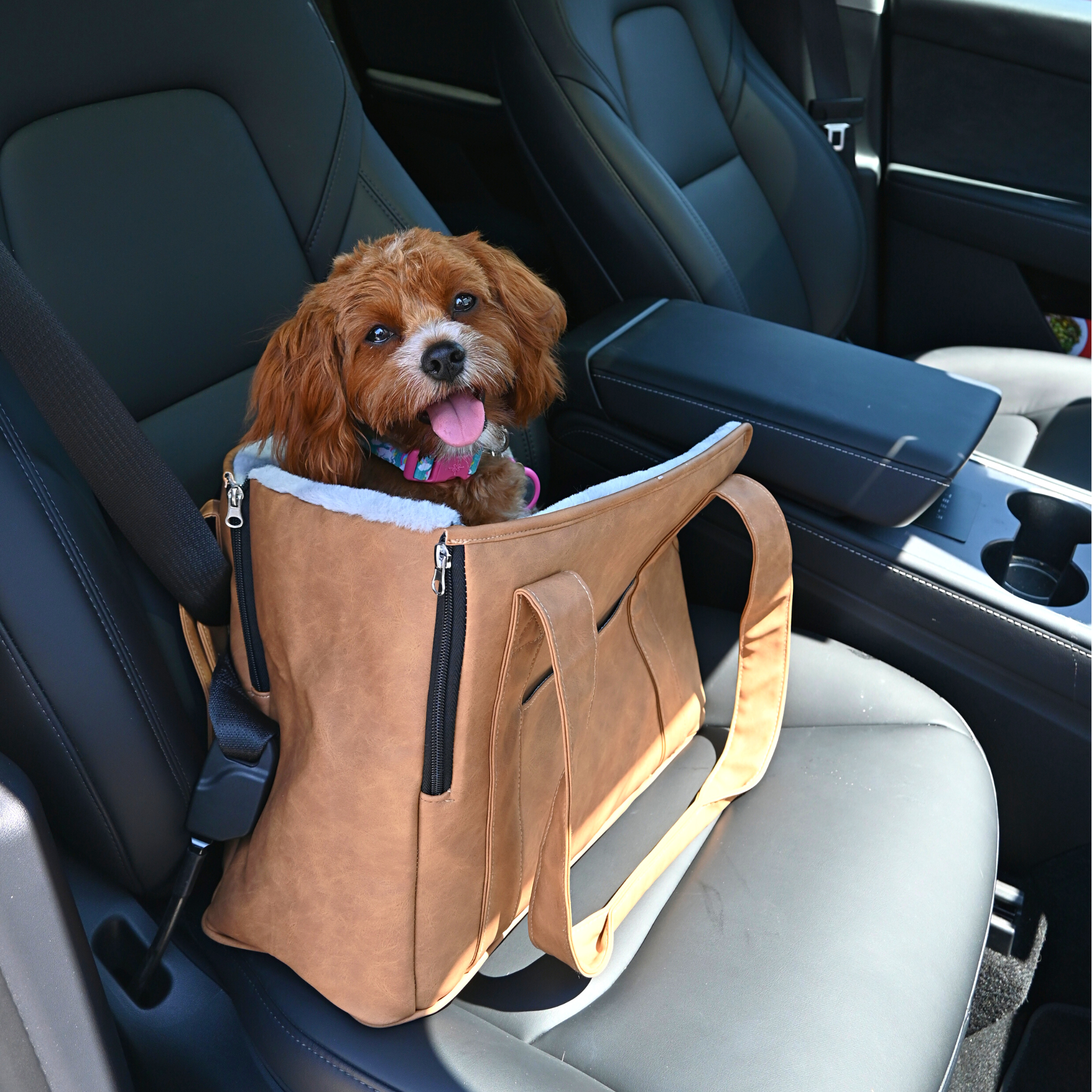 PupTote™ 3-in-1 Faux Leather Dog Carrier Bag - Black、mySite、solidvoid