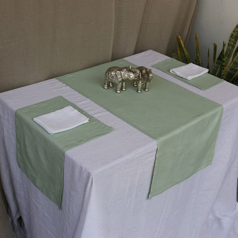 Pure Linen Table Mats | Set of 6 | Sage Green、mySite、camillekostekn