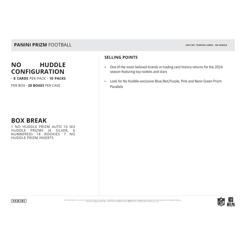 2024 Panini Prizm Football No Huddle 20 Box Case、mySite、waistdrama