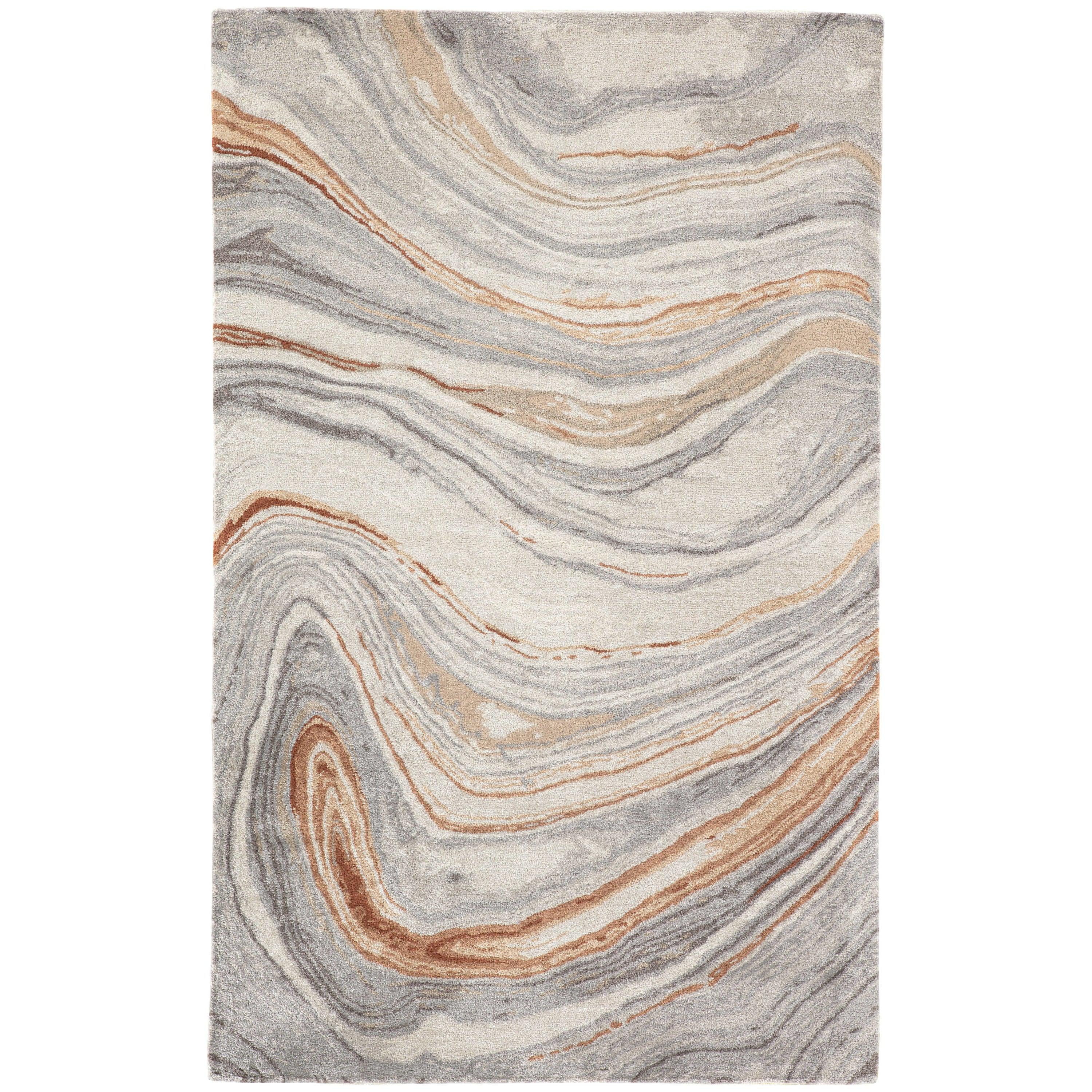 Atha Handmade Abstract Copper Gray Area Rug、mySite、gigharbornorthrealestate