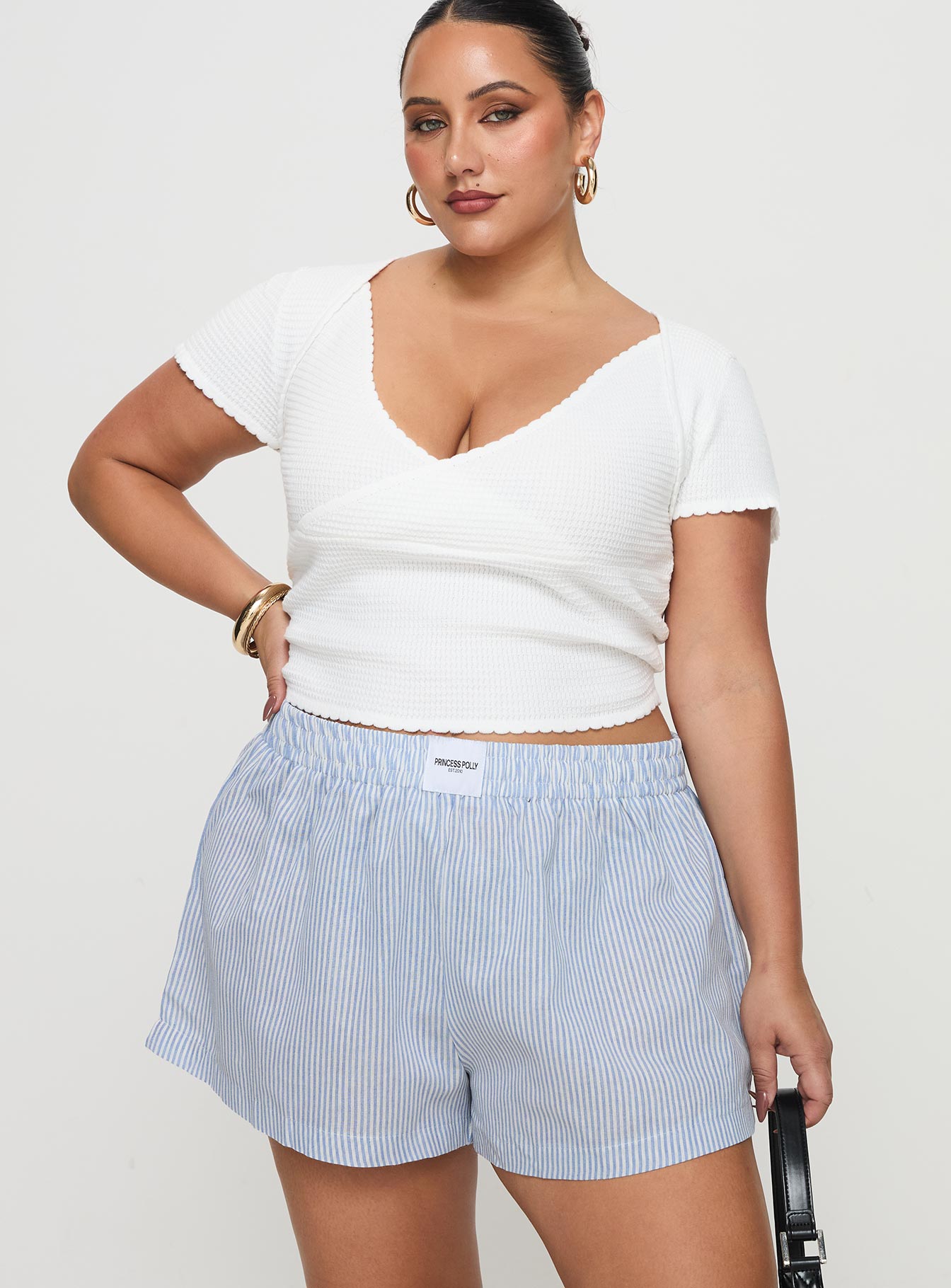 Sincar Boxer Shorts Blue / White Stripe Curve、mySite、solidvoid