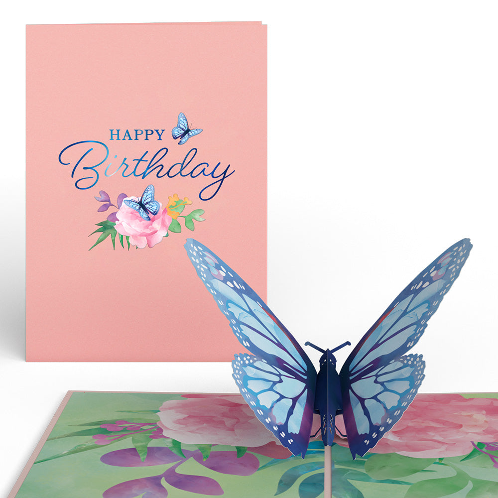 Birthday Blue Morpho Butterfly Pop-Up Card、mySite、solidvoid