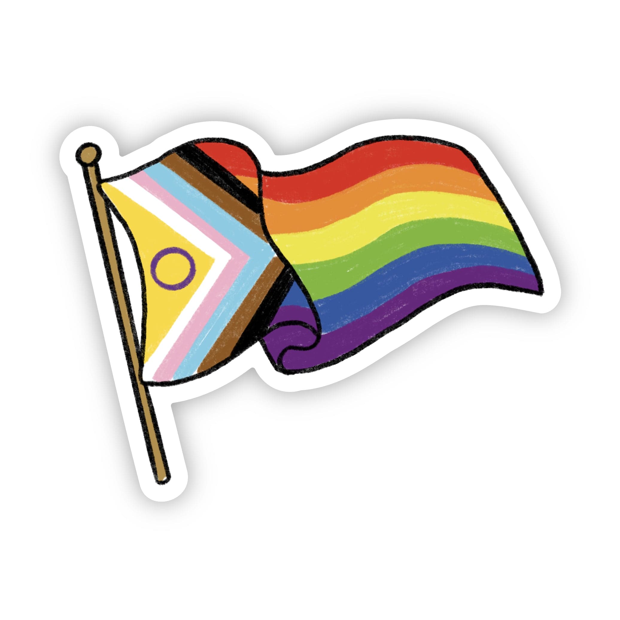  LGBTQ+ Pride Flag Sticker、mySite、ghnorth