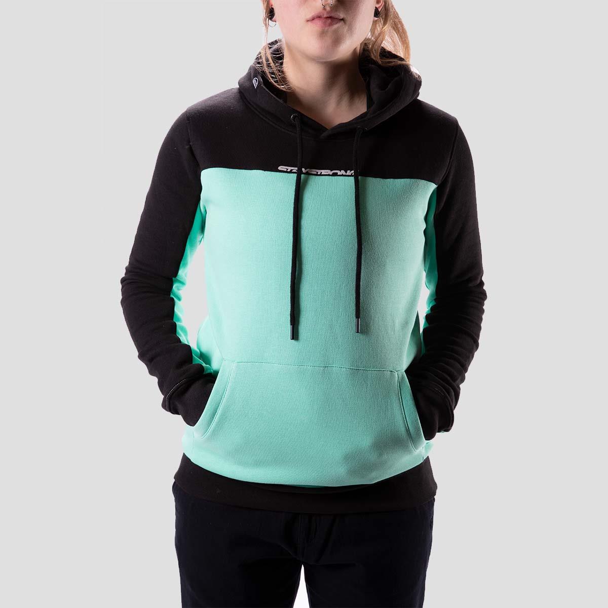  Stay Strong Cut Off Ladies Hoodie - Black/Mint、mySite、merchandisen