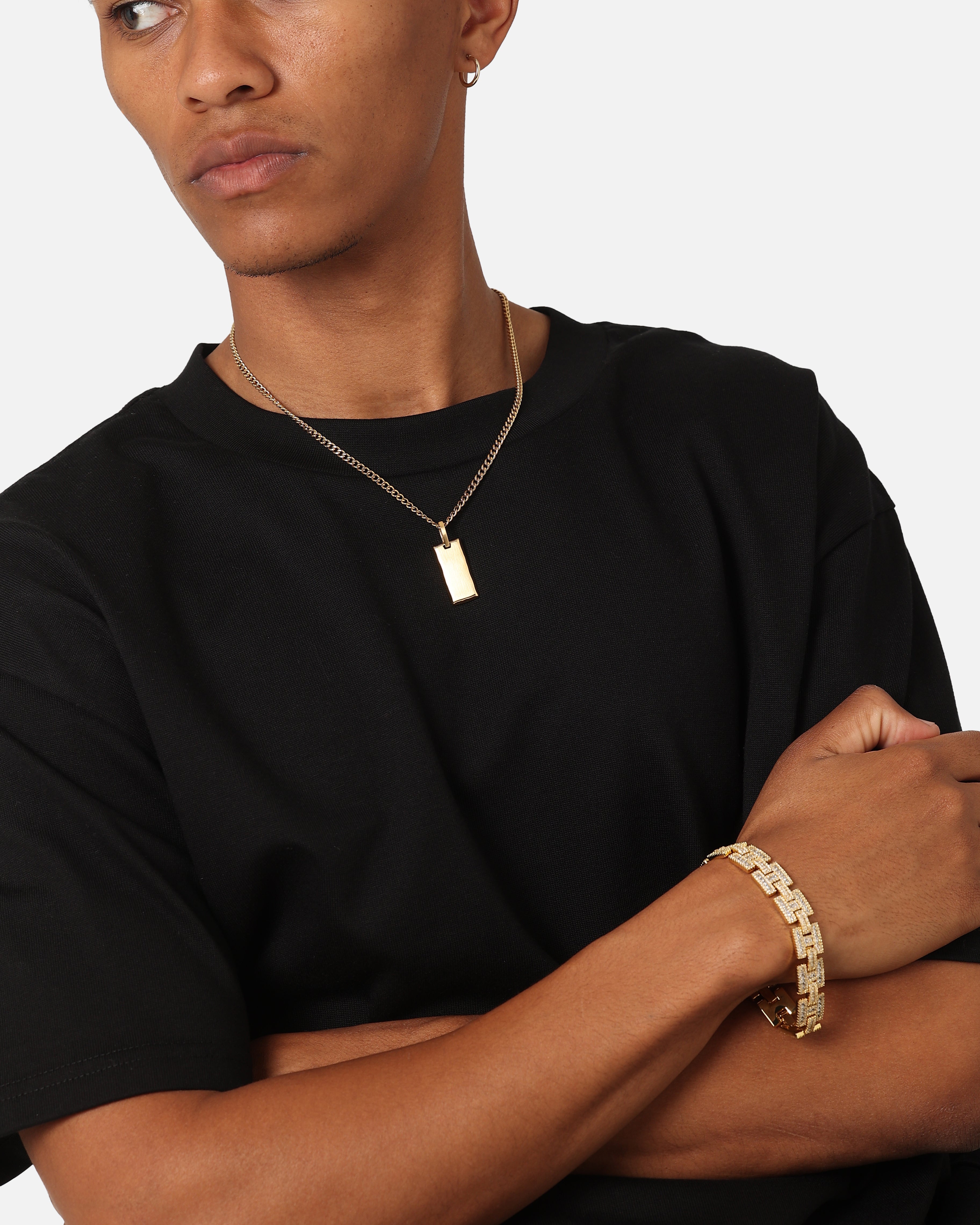 Saint Morta Baguette Interlink Bracelet Iced Gold、mySite、zt4zffjzw