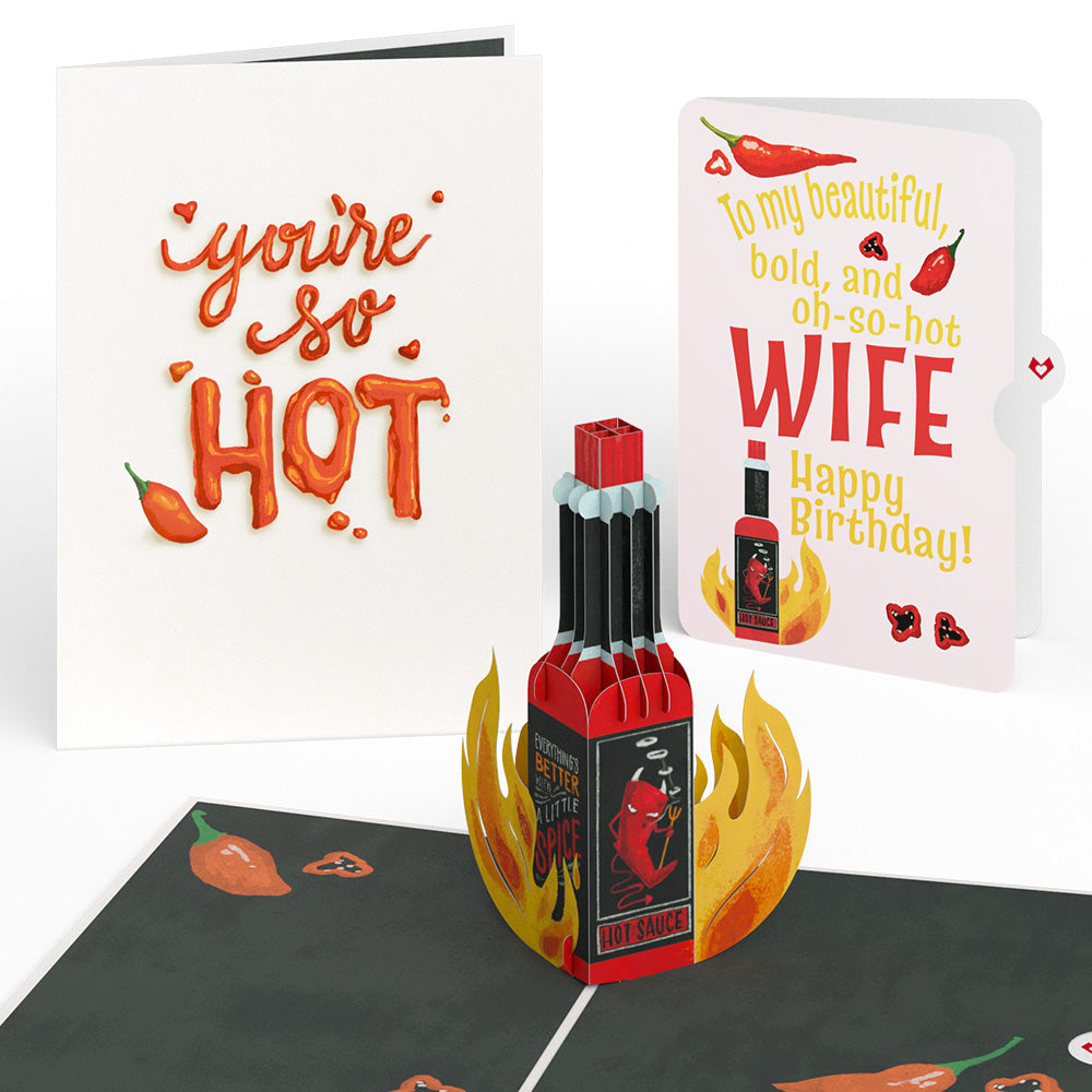 You’re So Hot - Hot Sauce Birthday Pop-Up Card and Sentiment Set for Wife、mySite、solidvoid