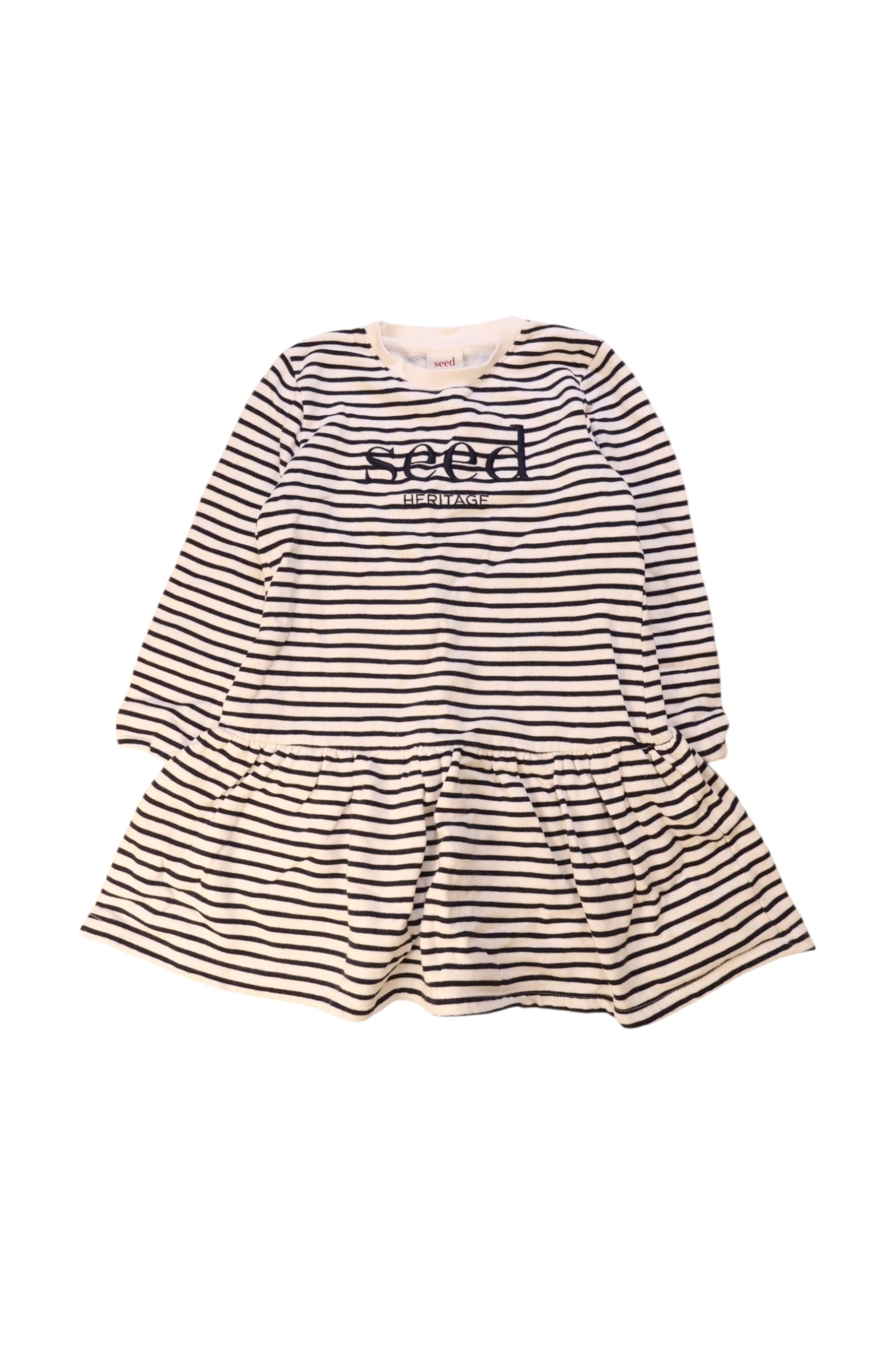 Seed Stripe Long Sleeve Dress 7Y、mySite、g9winljtr
