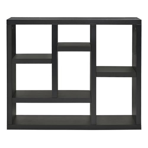 Open Wooden Open Shelf Bookcase, Freestanding Display Storage Cabinet with 7 Cube Storage Spaces, Floor Standing Bookshelf, Entryway, Living Room Storage Cabinet、、casual