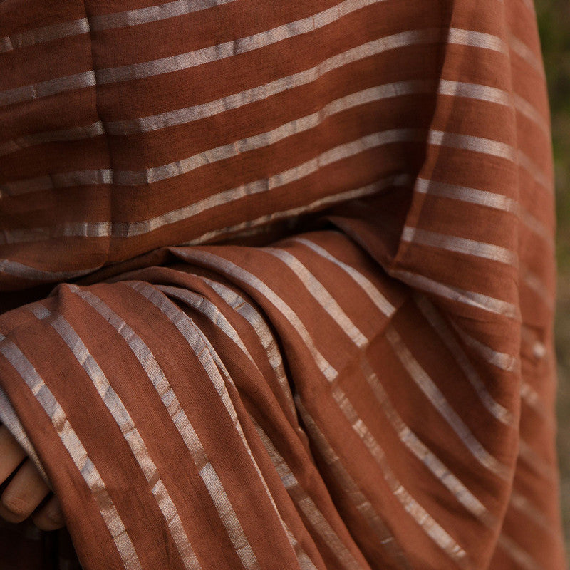 Handloom Cotton Brown Saree、mySite、camillekostekn