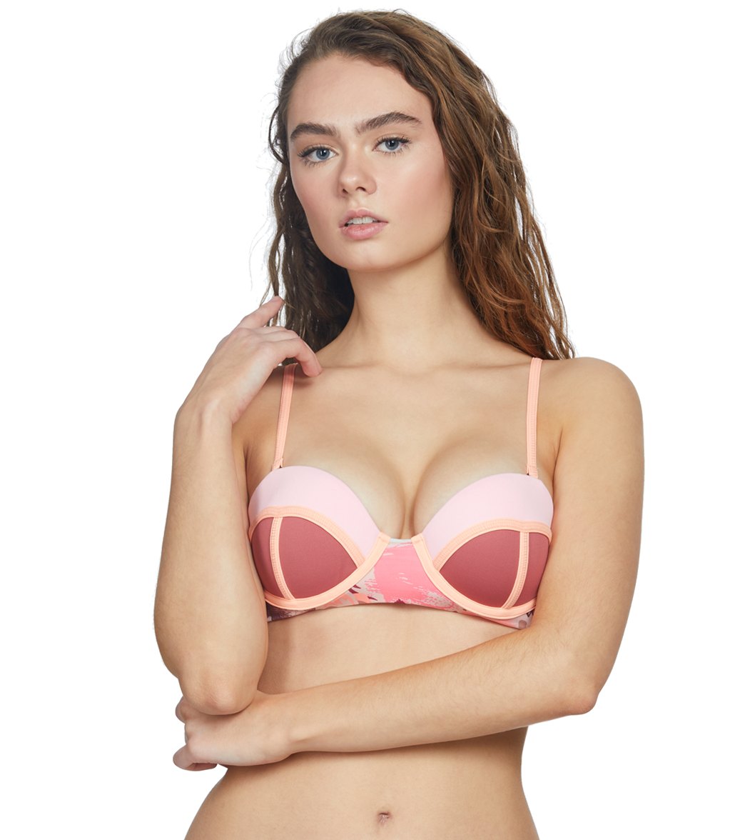 Maaji Swimwear Cinnabar Abstraction Reversible Bandeau Bikini Top、mySite、noshort