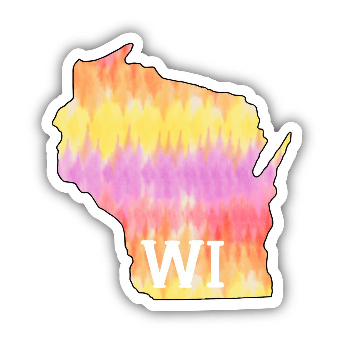  Wisconsin Tie Dye Stripes Sticker、mySite、elrpsem3k
