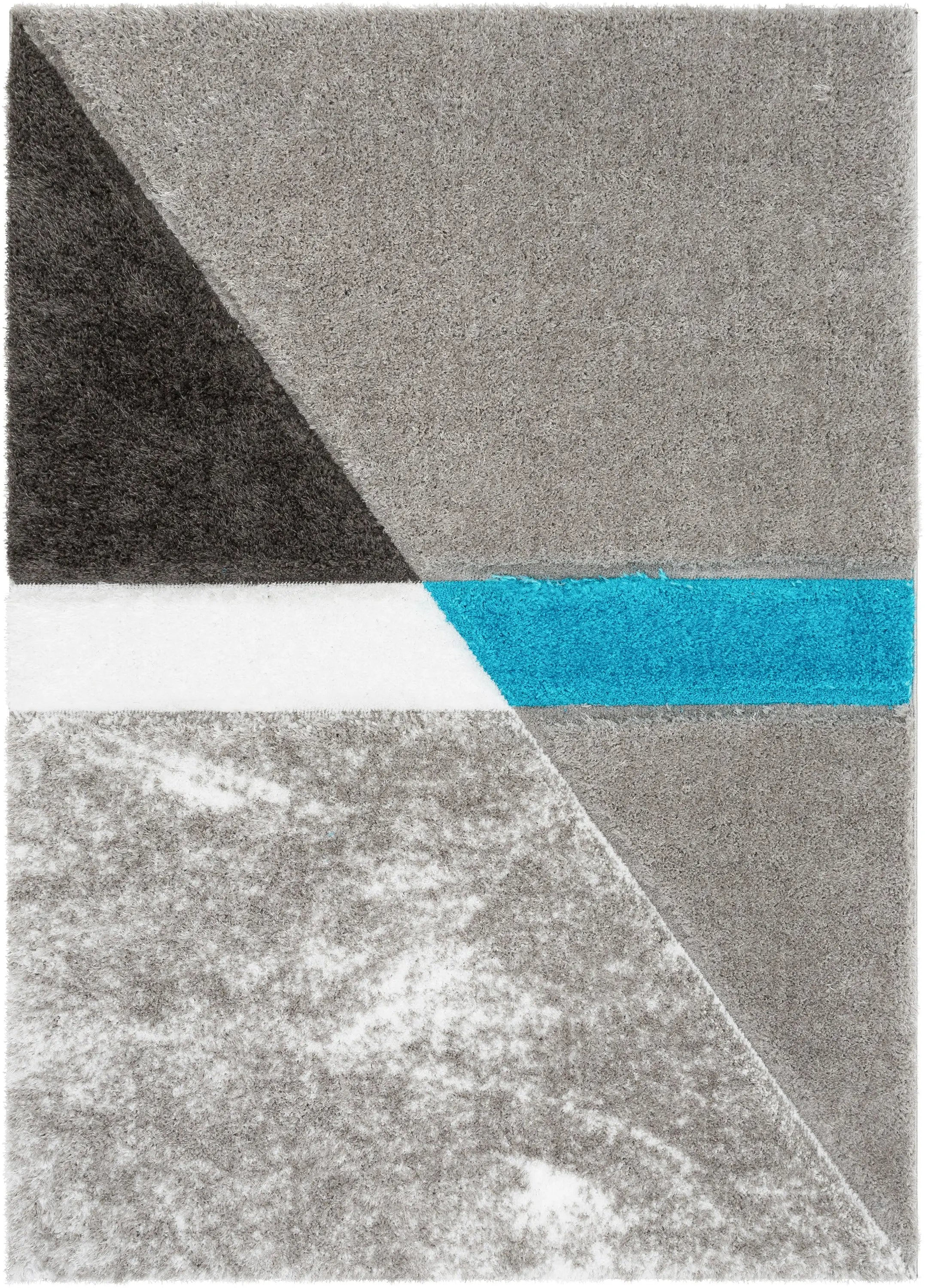 Mori Modern Abstract Geometric 3D Textured Shag Grey Blue Rug、mySite、gigharbornorthrealestate