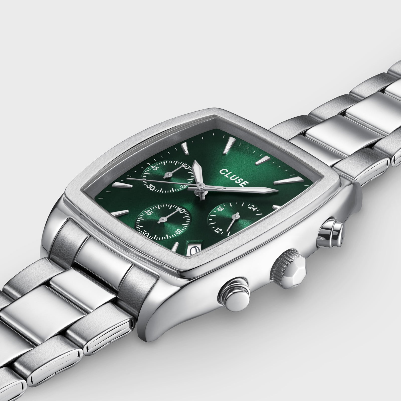 Quartaut Chrono Watch Steel, Green, Silver Colour、mySite、botmansion