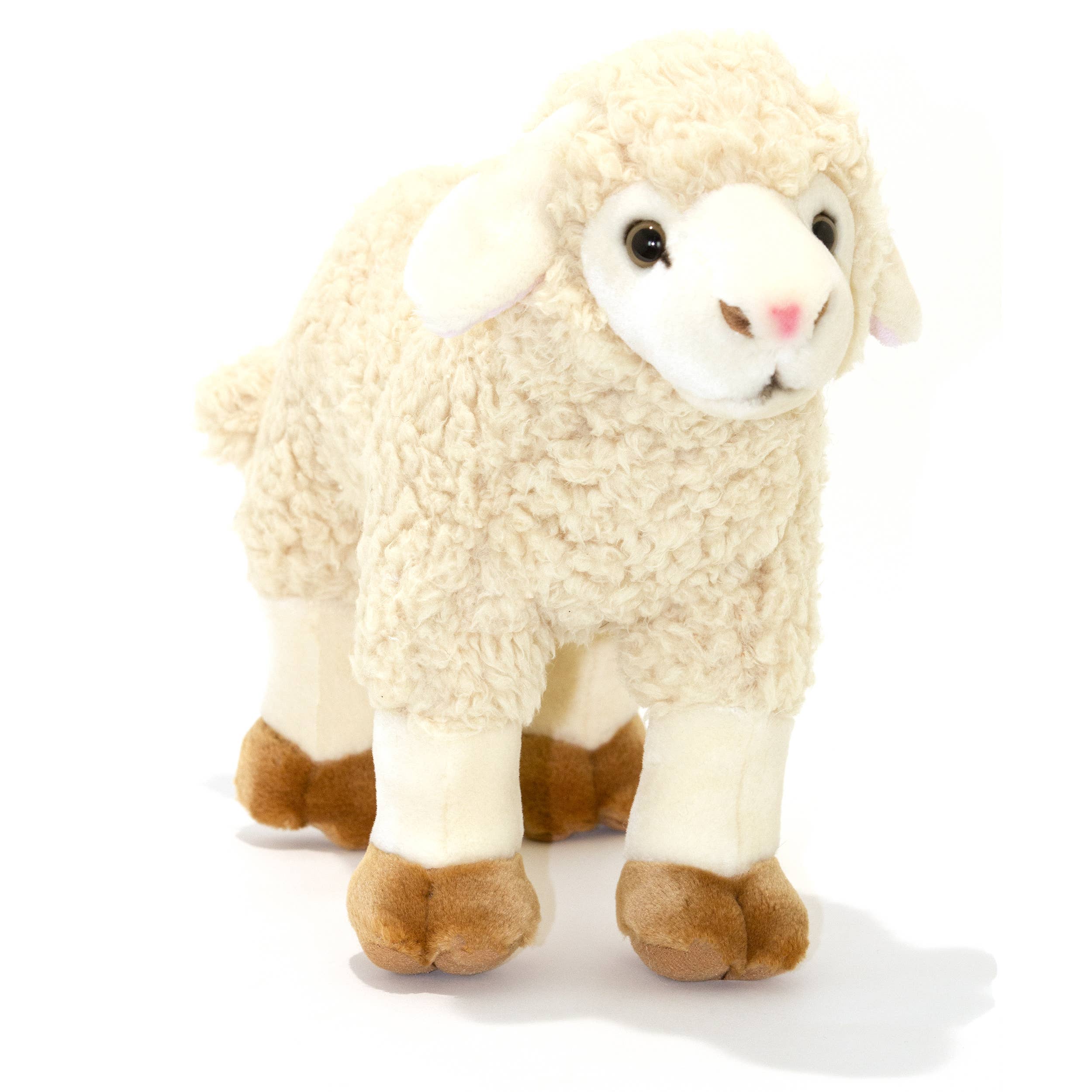 Plush Cream Sheep Size 22cm/8.7 Lifelike Handmade Eco Friendly、mySite、g9winljtr