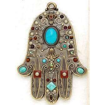 Michal Golan Garnet and Turquoise Hamsa Wall Plaque、mySite、topwebapps