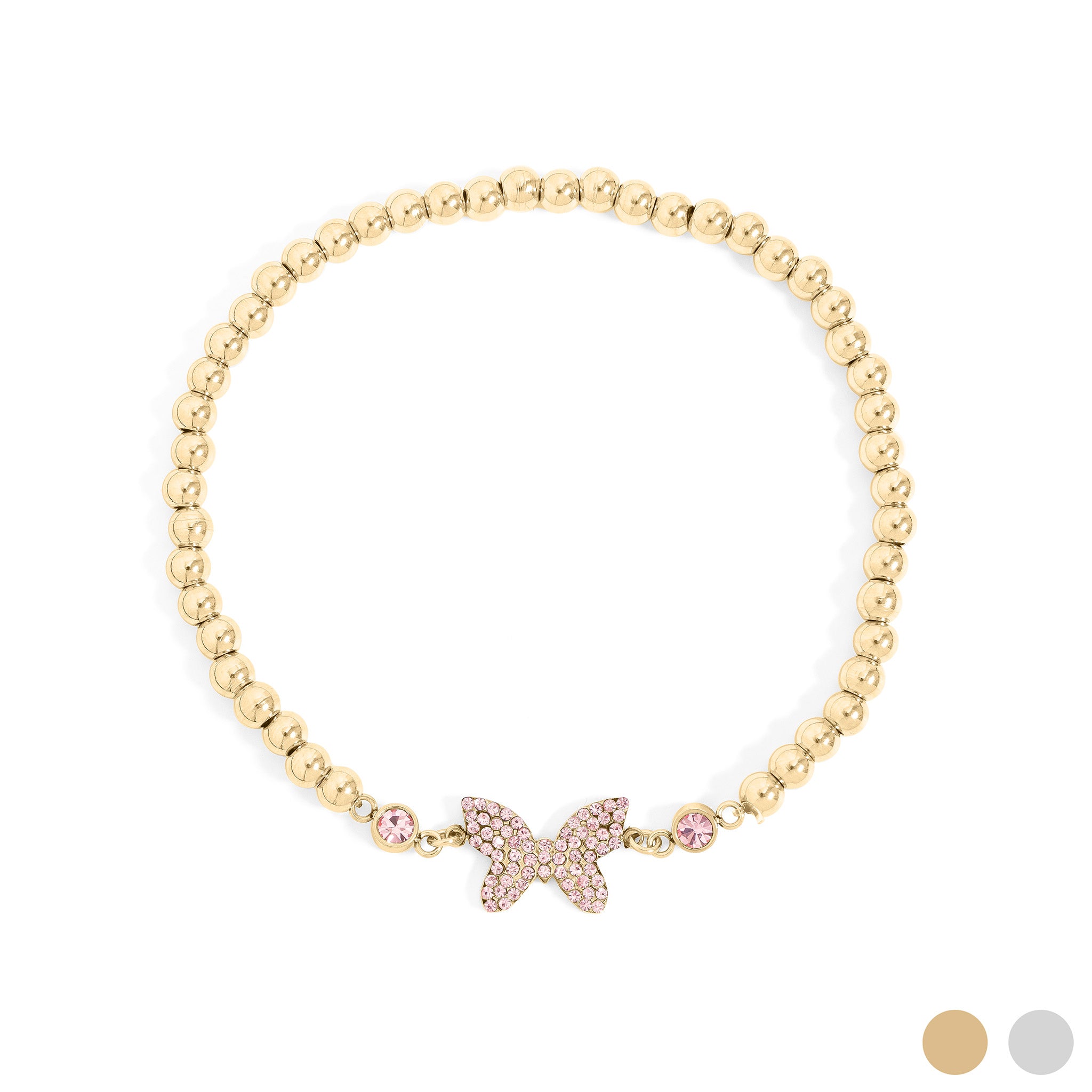 18K Gold PVD Stainless Steel Butterfly Stretch Bracelet / BRJ1074、mySite、dreamappss