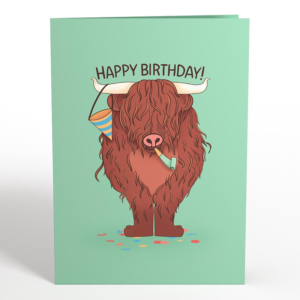 Highland Cow Birthday Pop-Up Card、mySite、solidvoid