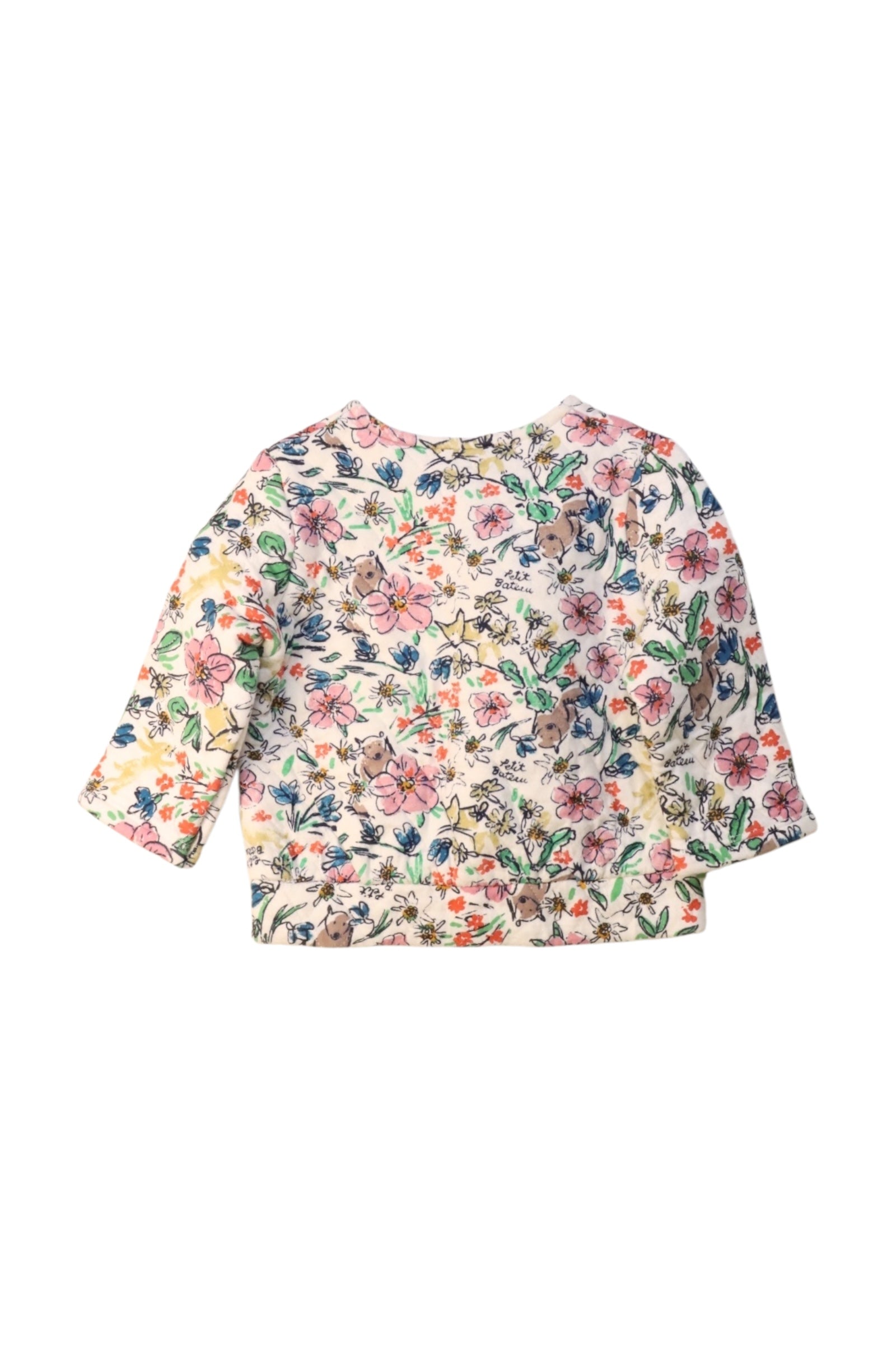 Petit Bateau Floral Quilted Jacket 6-12M、mySite、g9winljtr