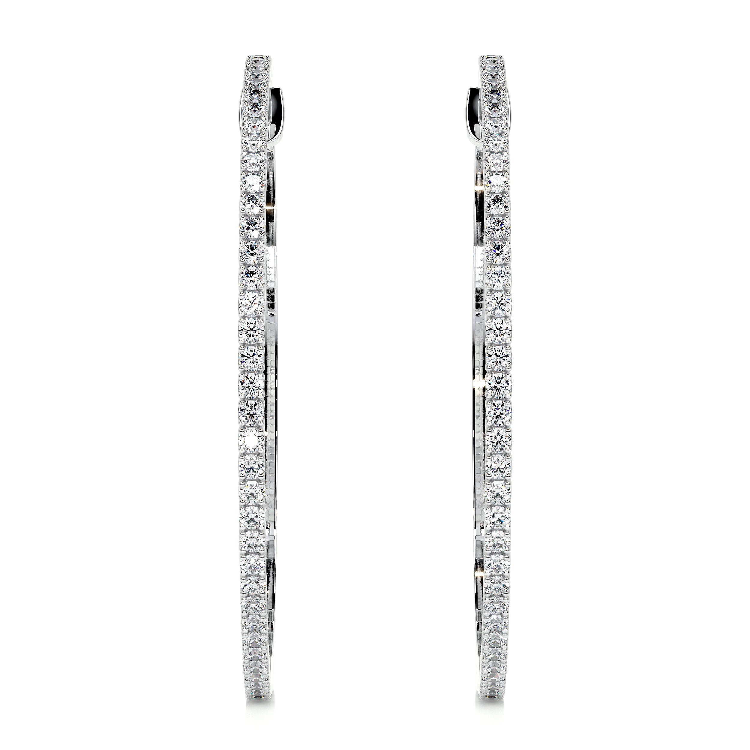 Cali Hoop Lab Grown Diamond Earrings (0.6 Carat) -14K White Gold、mySite、hinf8tx79