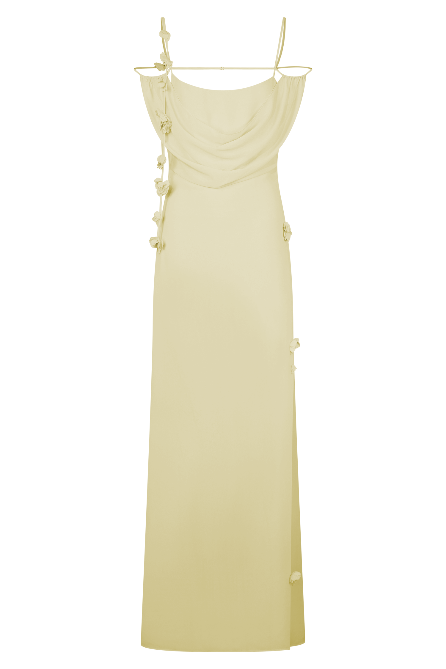 Rosalie Floral Chiffon Maxi Dress - Pastel Lemon、mySite、solidvoid