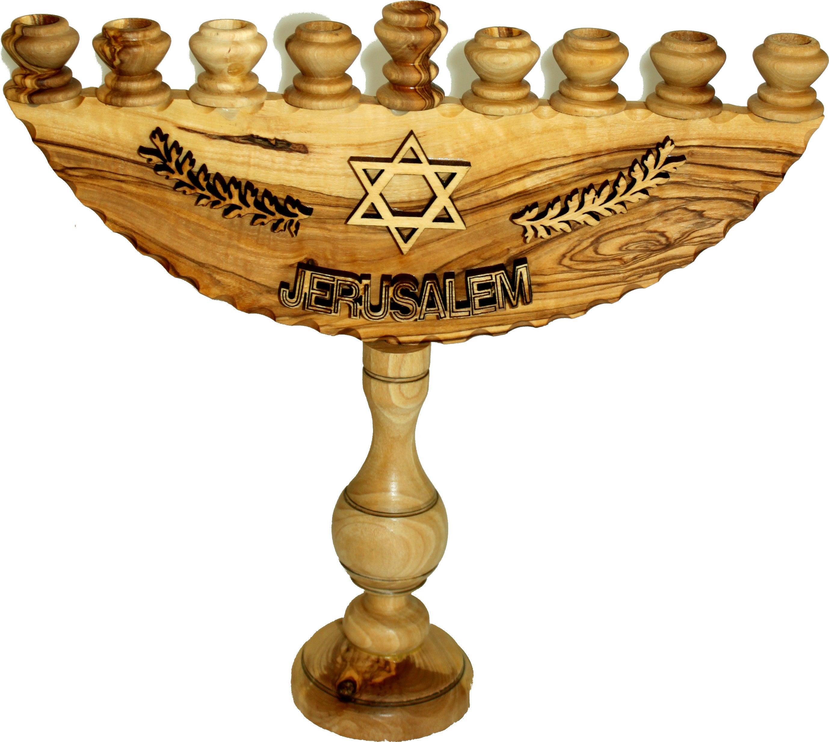  Holy Land Market Olive Wood Menorah / Hanukkiah - Large ( 9 Inches - 23 cm )、mySite、elrpsem3k