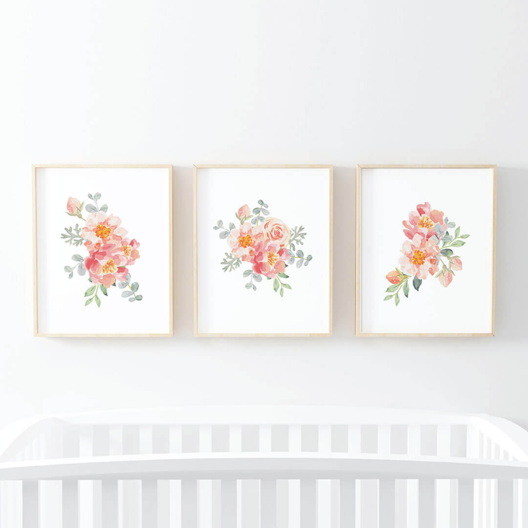  Ella's Dusty Rose Floral Digital Nursery Art Bundle、mySite、layawaytickets
