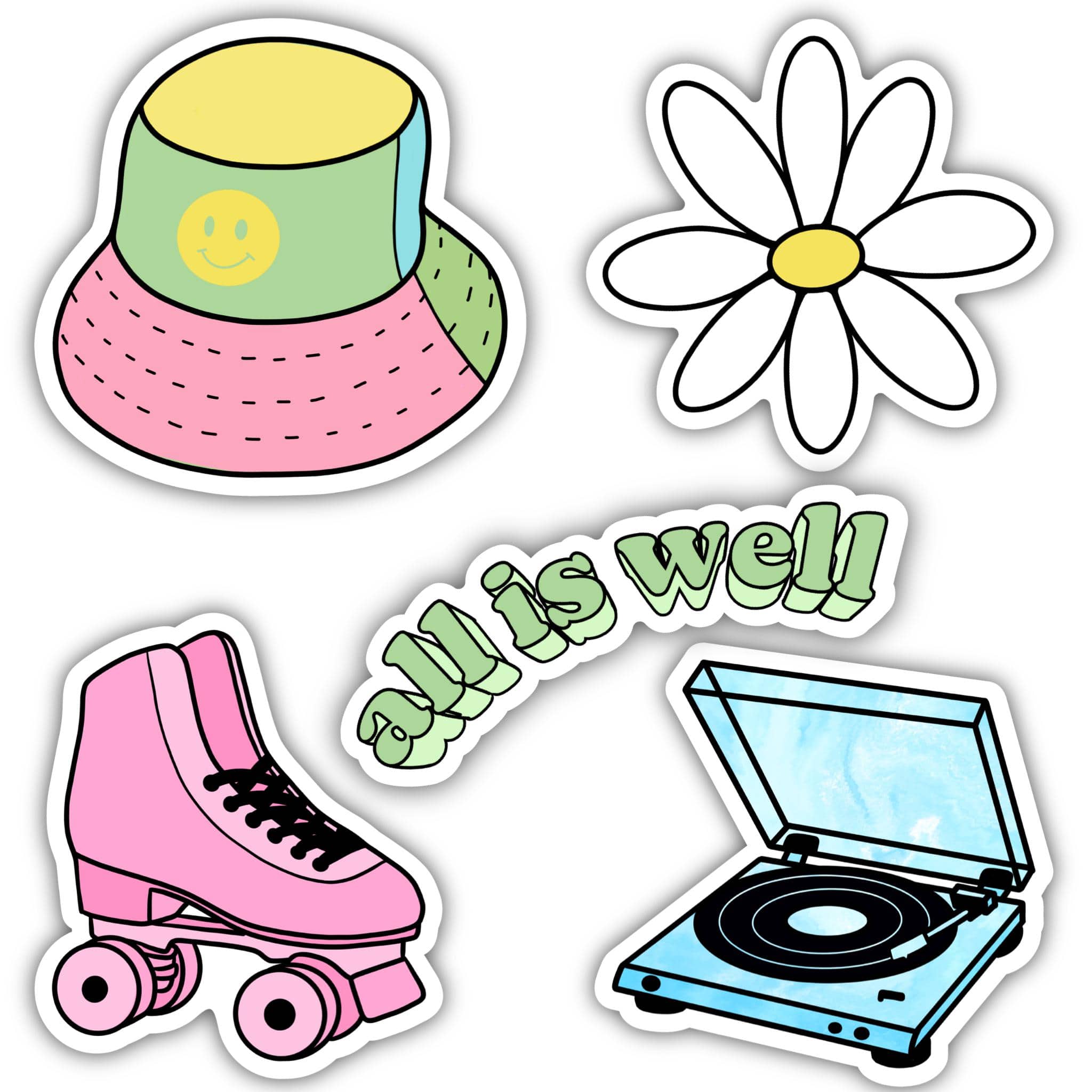  Aesthetic Sticker 5 Pack - All Is Well Green、mySite、elrpsem3k