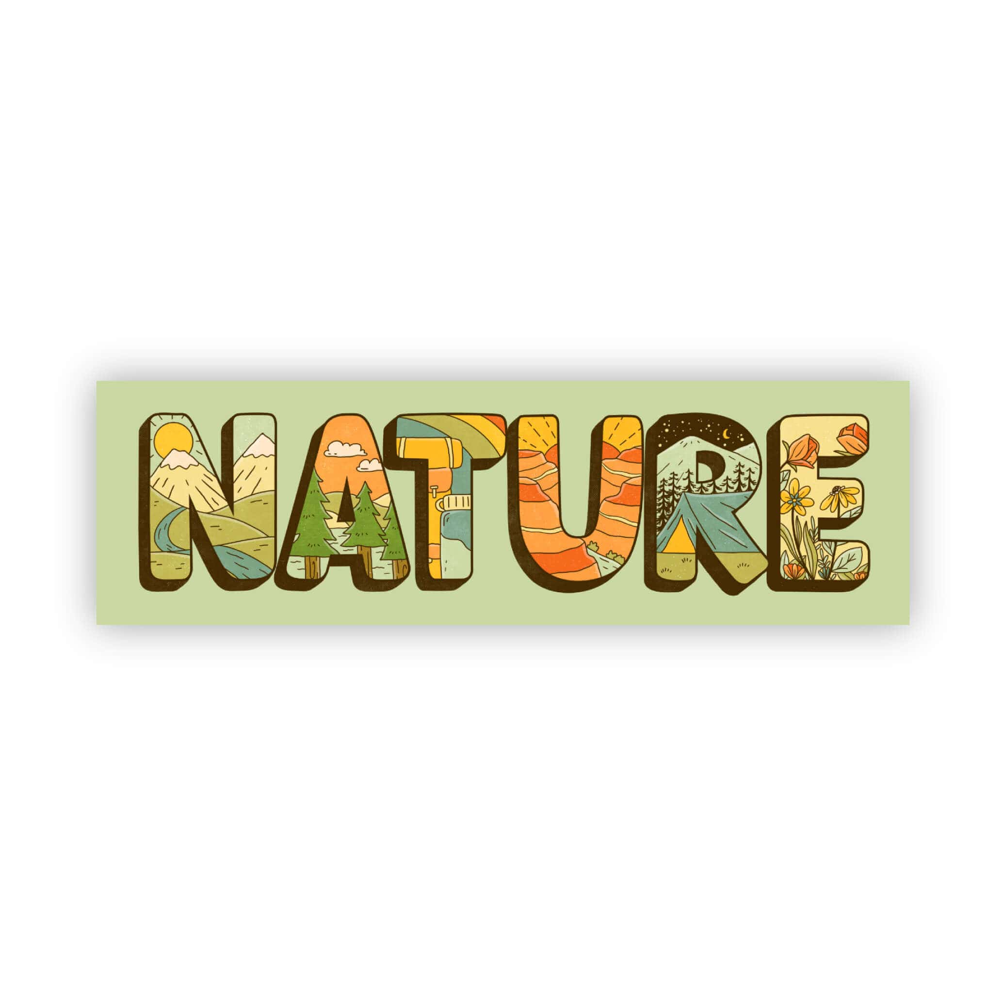  Nature Sticker - Large Size 10 x 3、mySite、ghnorth