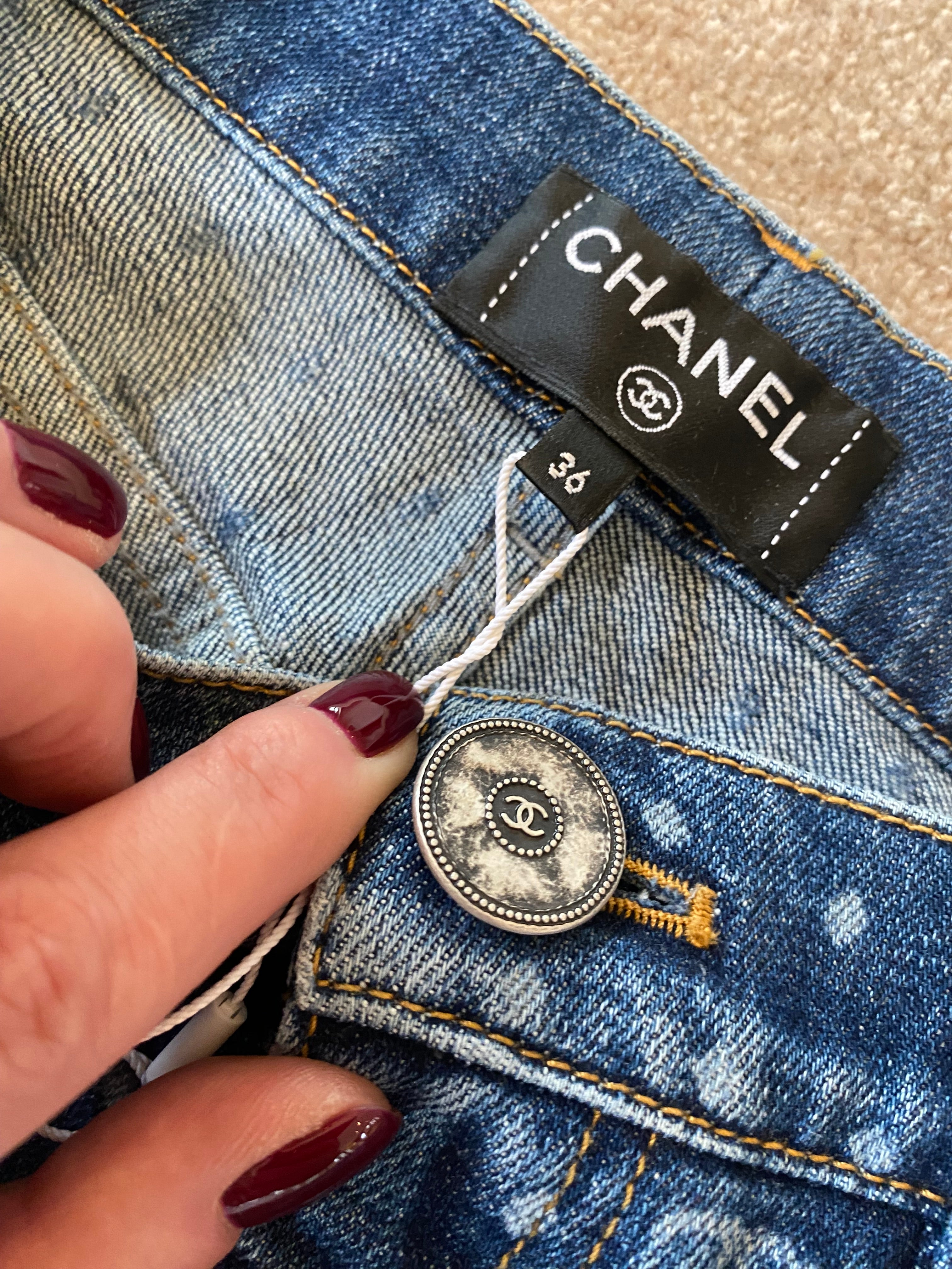 Chanel printed jeans with CC logo、mySite、garminoutage.com