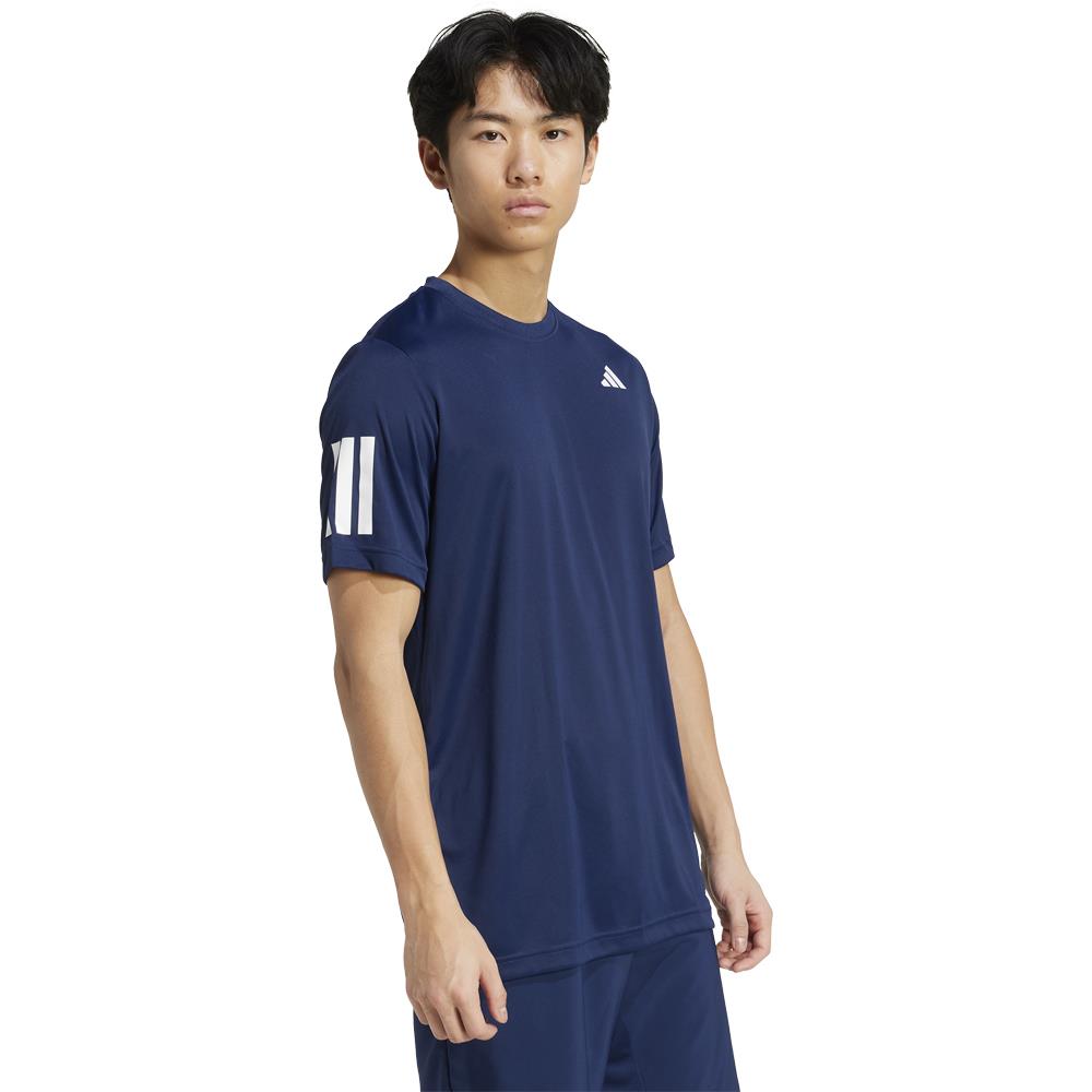adidas Men's Club 3 Stripe Tee - Dark Blue