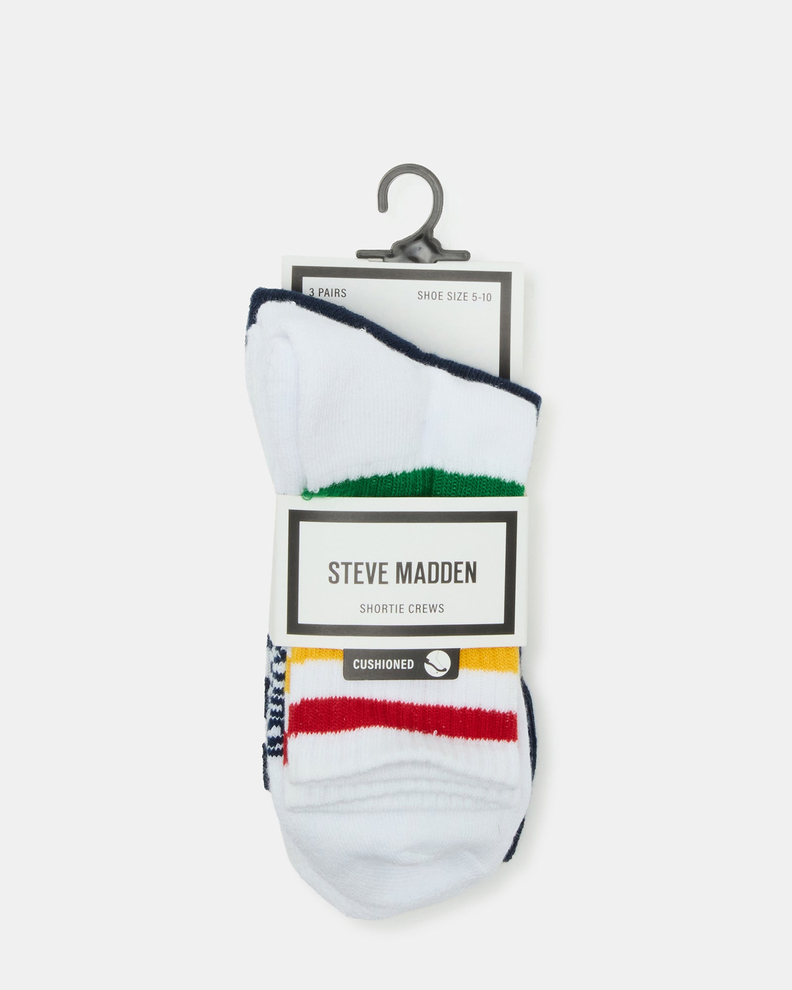 3 PACK STRIPED CREW SOCKS WHITE MULTI、mySite、gtrtttuynbv