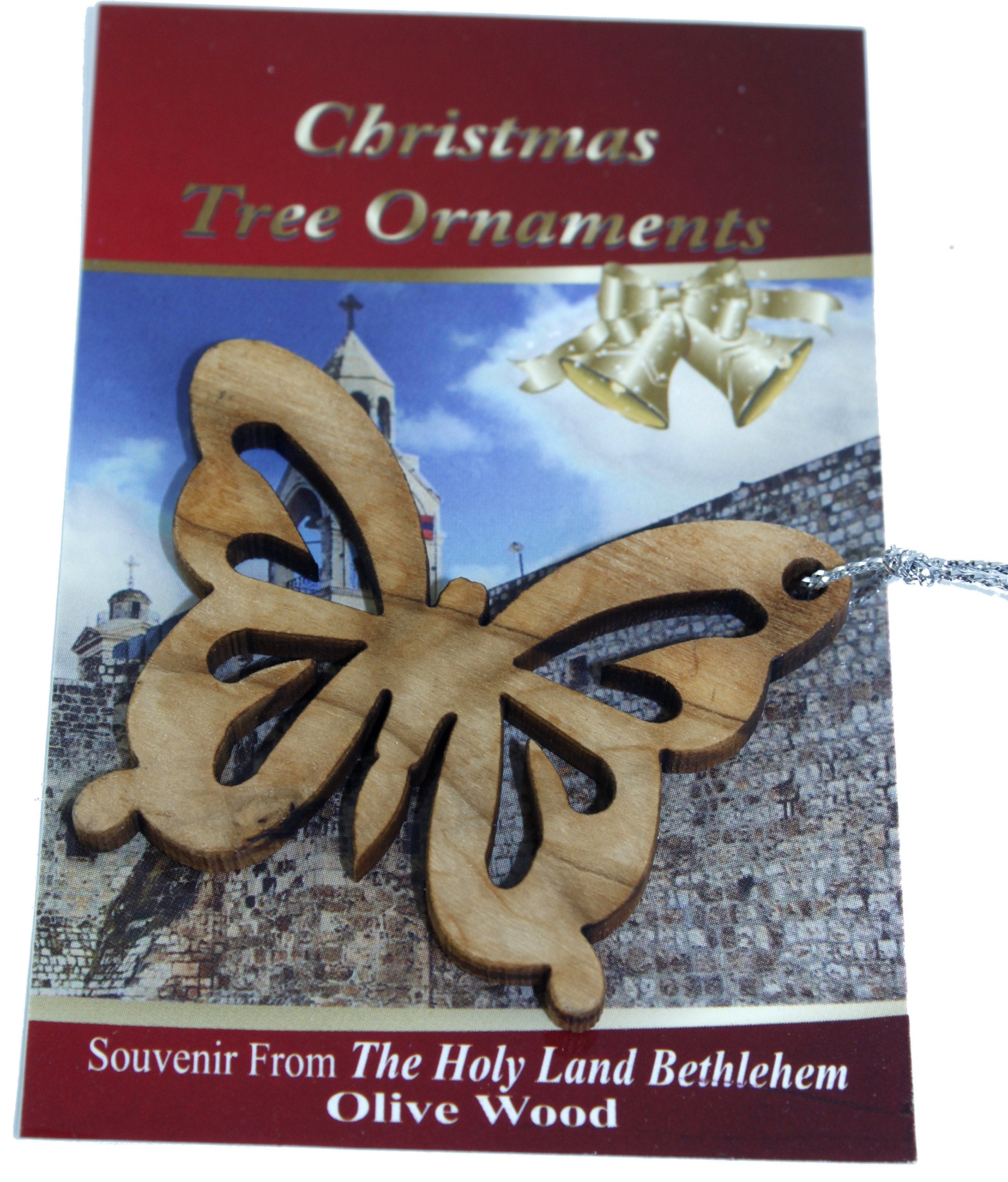 Wood hanging decoration/Christmas Ornament - Butterfly carved by hand (6.5 or 2.5 Inches)、mySite、topwebapps