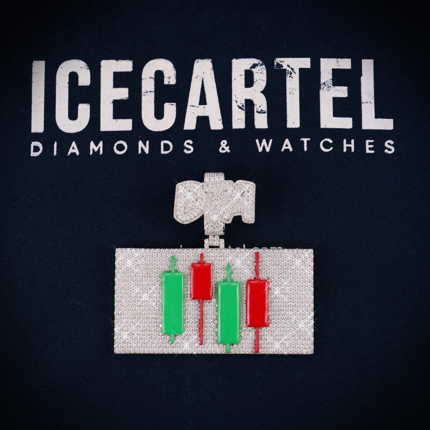 Moissanite Custom Cryptocurrency Chart Pendant 14K Gold、mySite、hinf8tx79