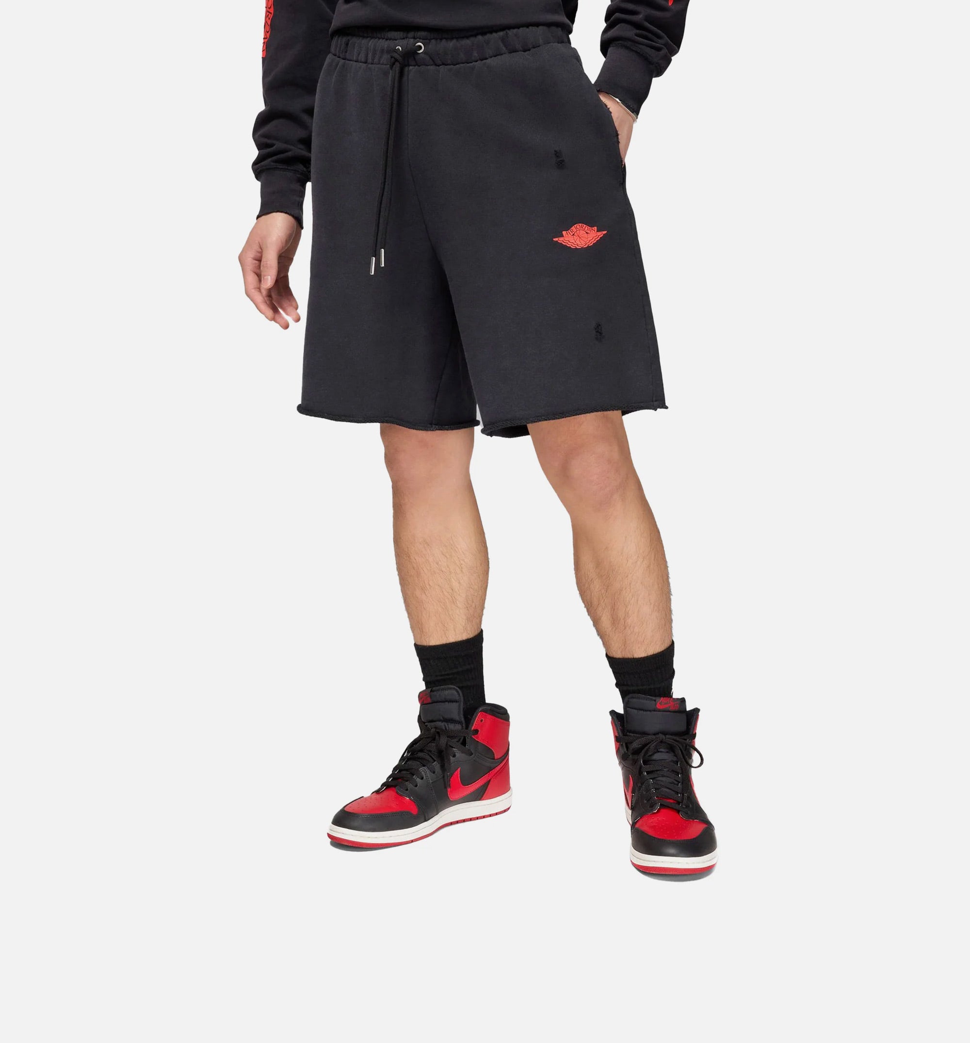 Rare Air Fleece French Terry Mens Short - Black/Red、mySite、dreamappss