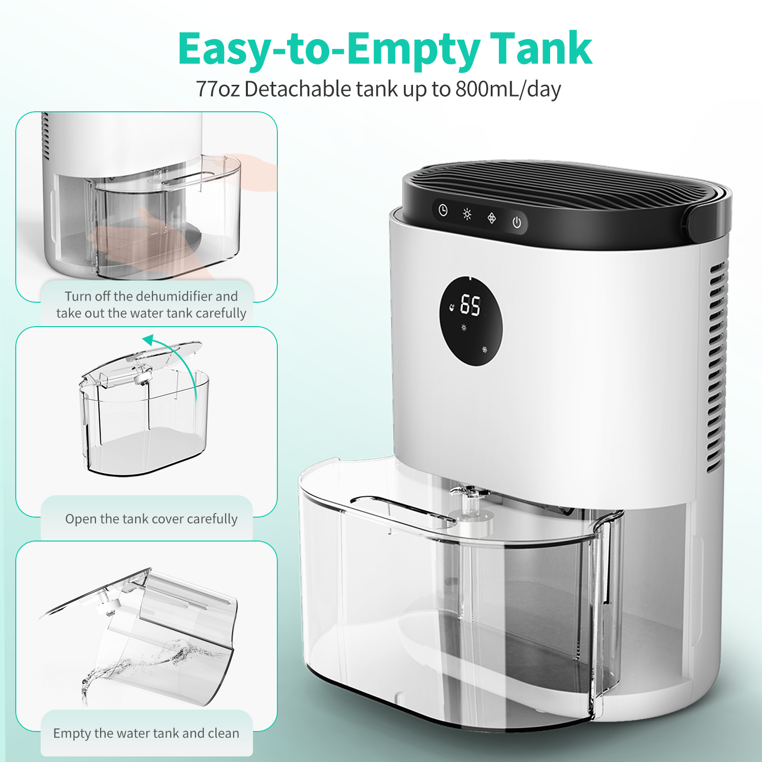 KLOUDIC 78oz 2300ml Dehumidifier for Home up to 480 Sq ft With Humidity Control Portable Ultra Quiet Dehumidifiers、mySite、fannypackpong