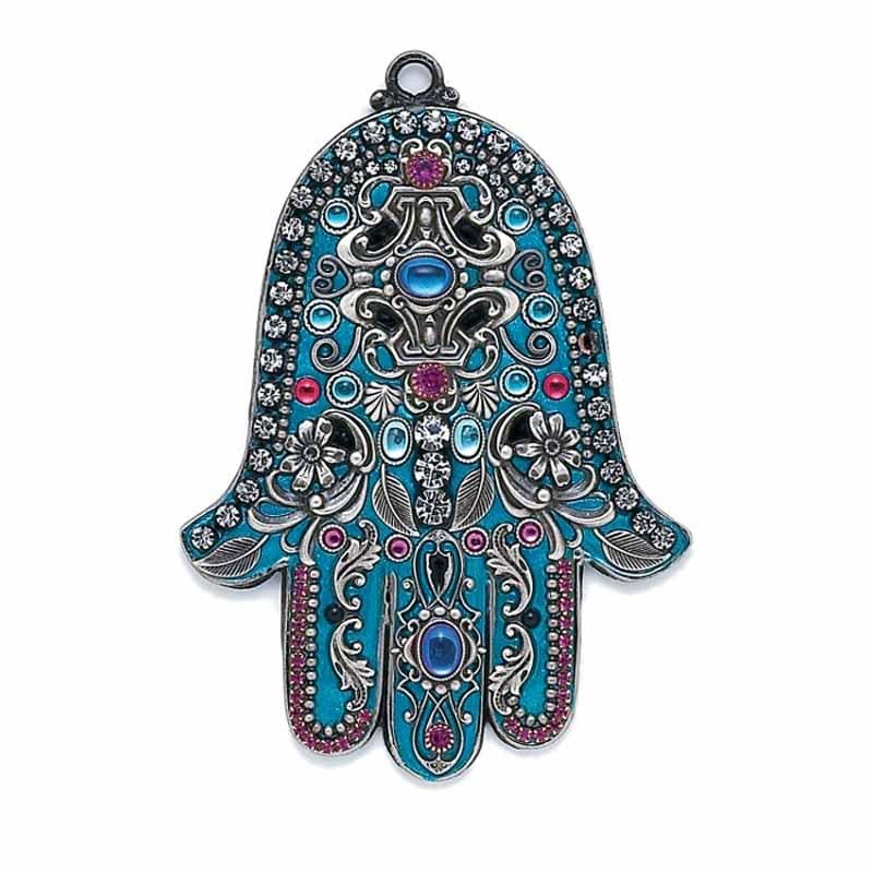 Blue and Fuchsia Wall Hamsa by Michal Golan、mySite、topwebapps